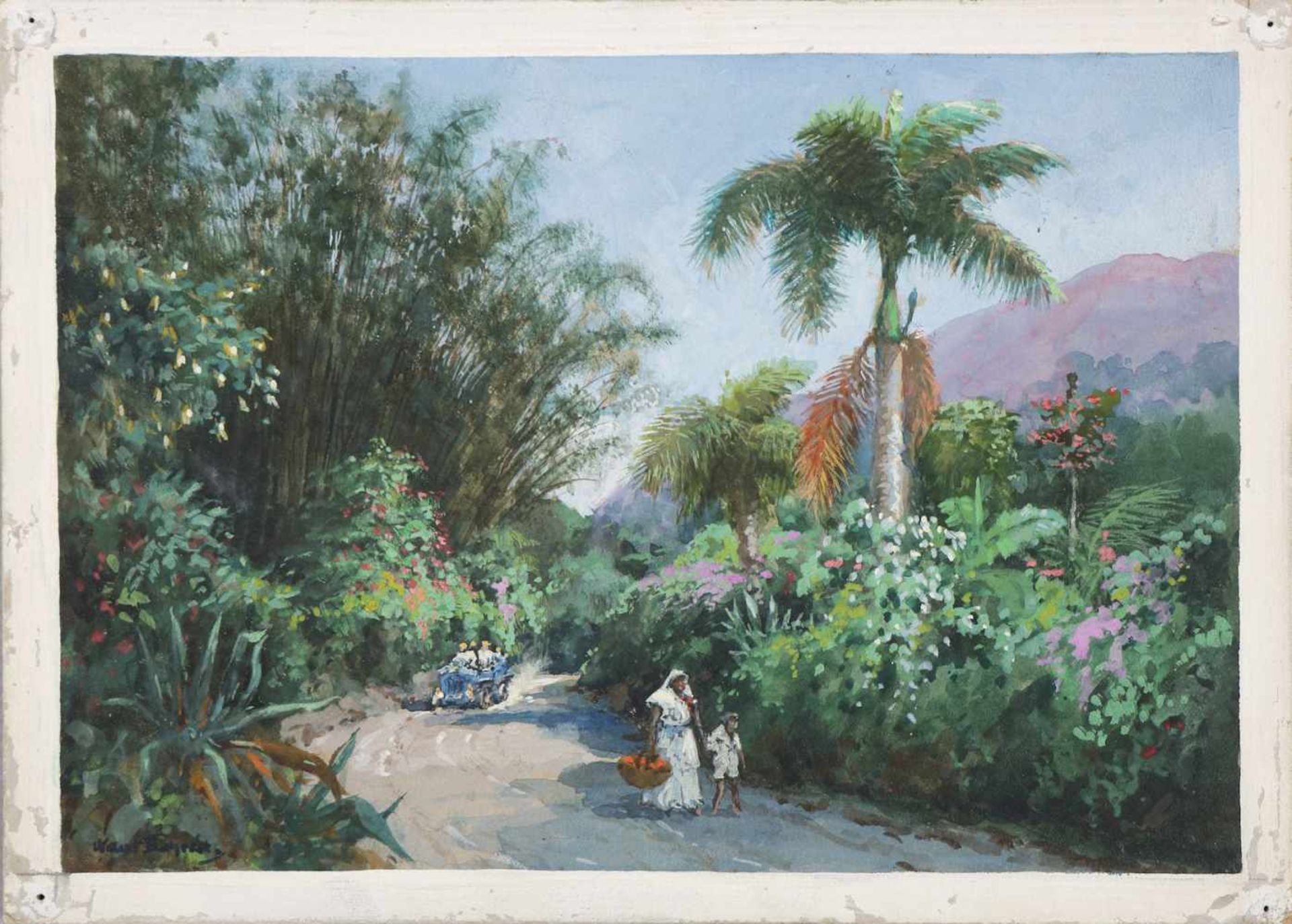 HANS BOHRDT (1857 Berlin - 1945 ebenda)Aquarell auf Pappe, ¨Trinidad¨ (verso entsprechend