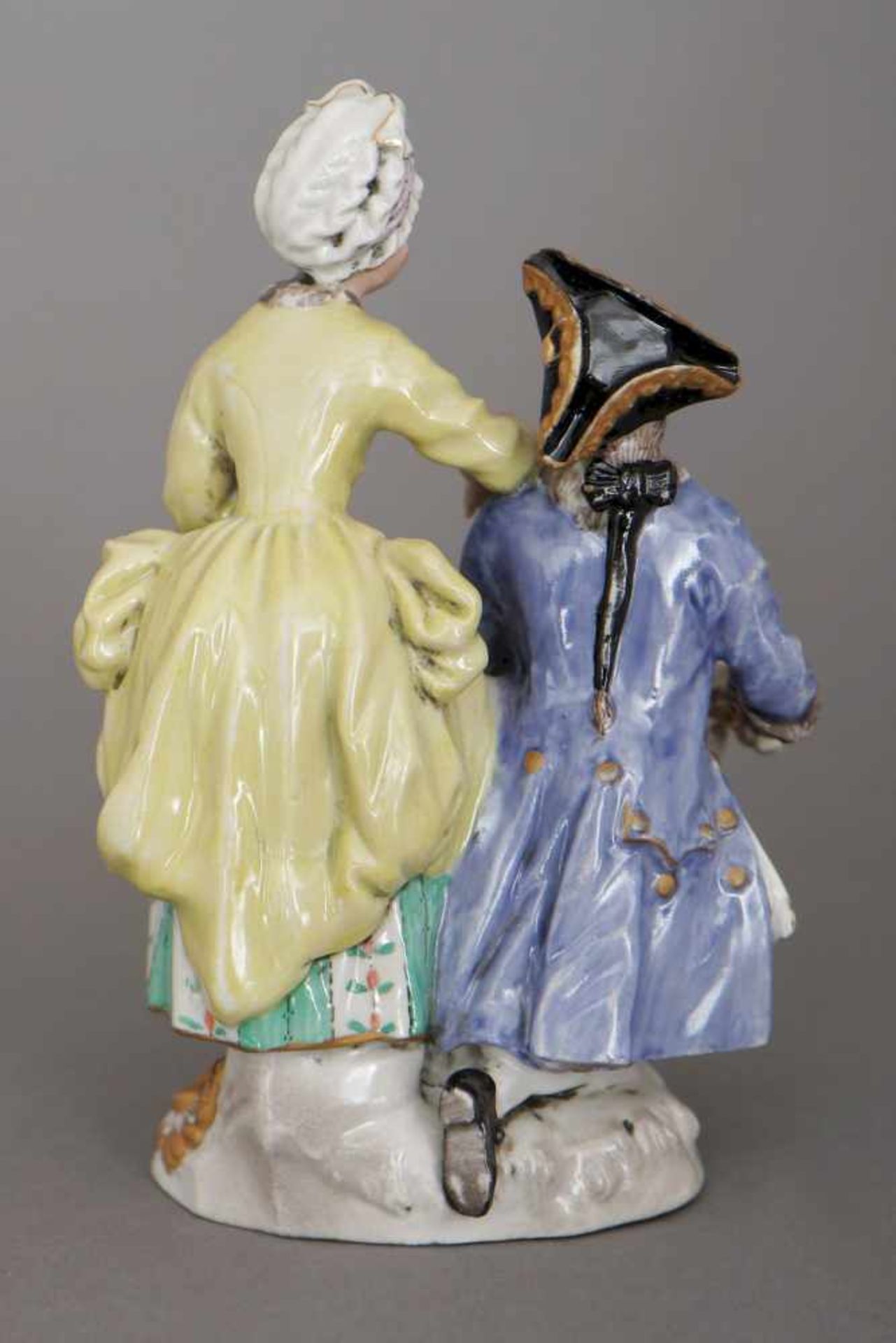 MEISSEN Porzellanfigur ¨Schlittschuhläufer¨Entwurf J.J. KAENDLER, Marcolini-Marke, farbig staffiert, - Bild 2 aus 3