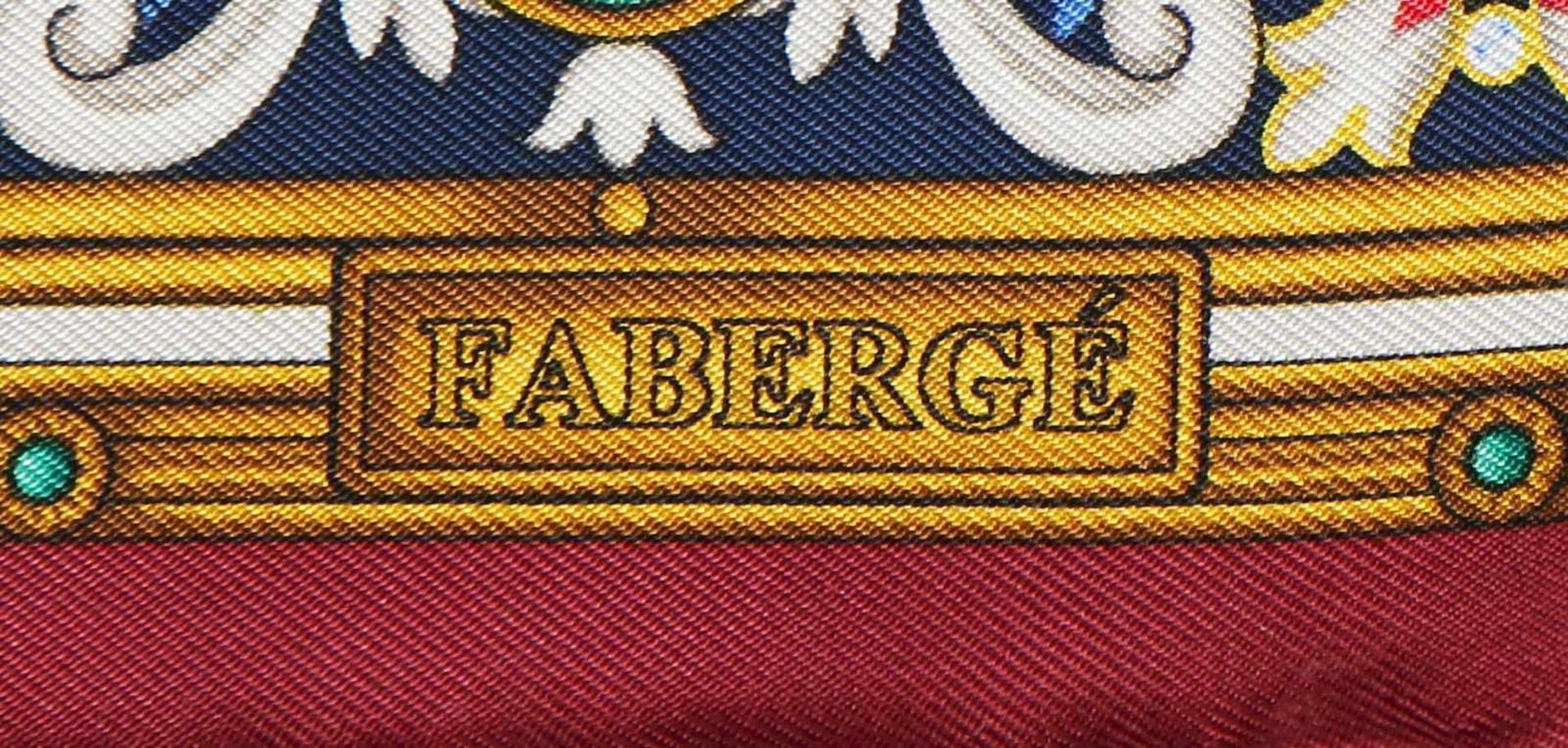 FABERGÉ SeidentuchSeide, blau-rotes, geometrisches Dekor (Fabergé-typische Emailleoptik), ca. - Image 2 of 2