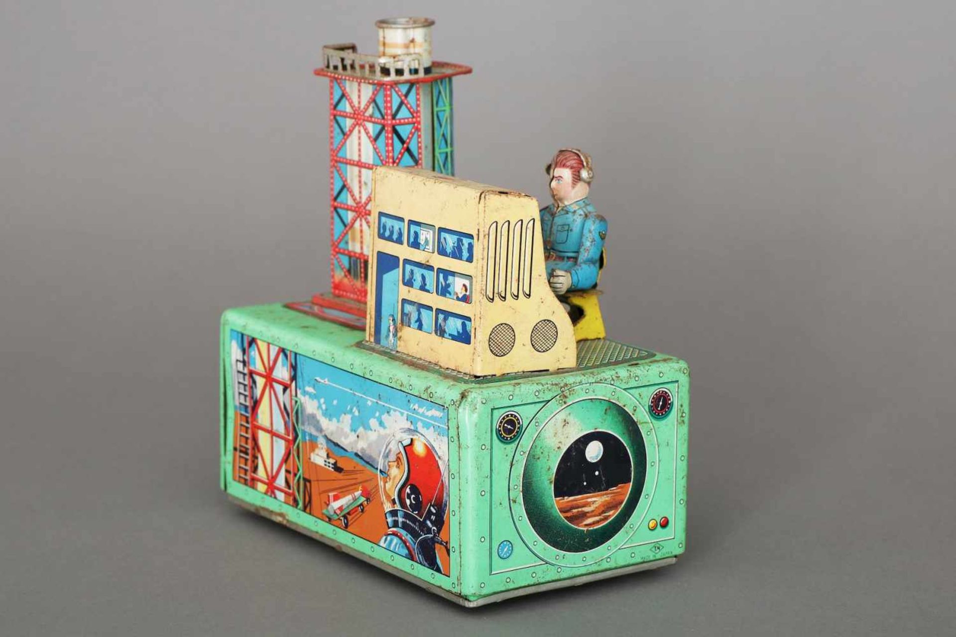 Blechspielzeug der 1960er Jahreunbekannter Hersteller, ¨Raumstation¨ (¨Control centre¨),