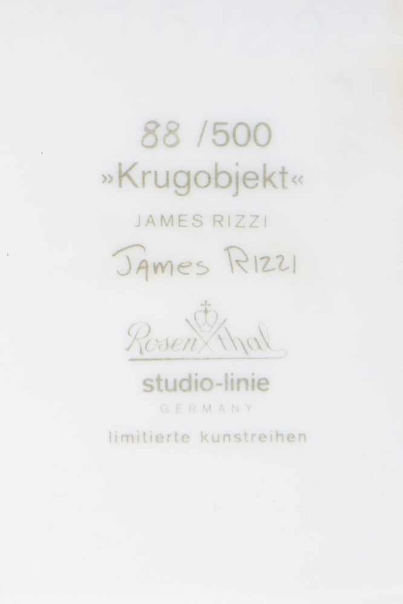 JAMES RIZZI (1950-2011) für ROSENTHAL (Studio line) Krug ¨Something fishy¨ (2002)limitierte - Bild 4 aus 4