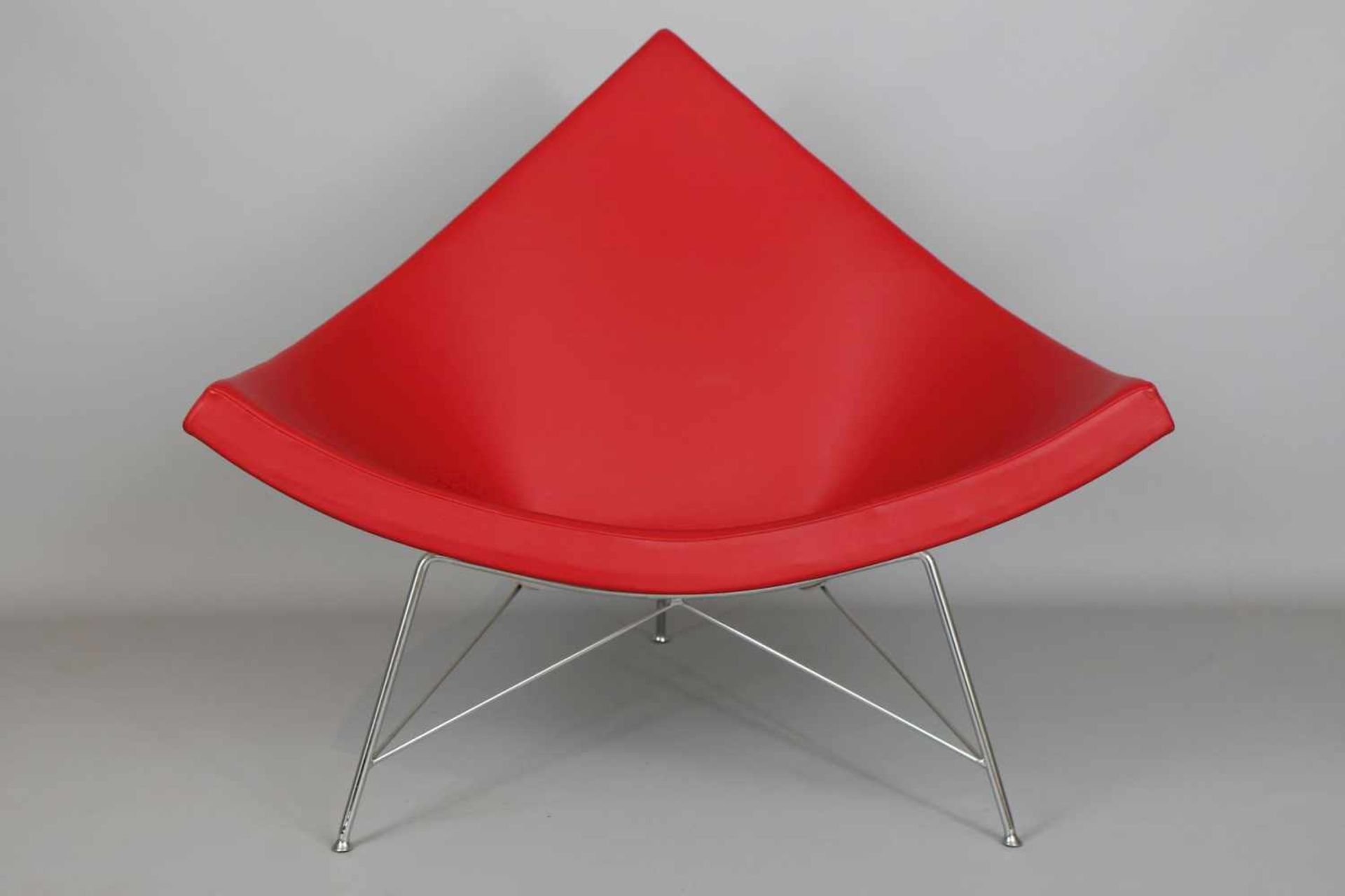 GEORGE NELSON ¨Coconut Chair¨Ausführung Vitra, 21. Jahrhundert, segelförmige Sitzschale, rot