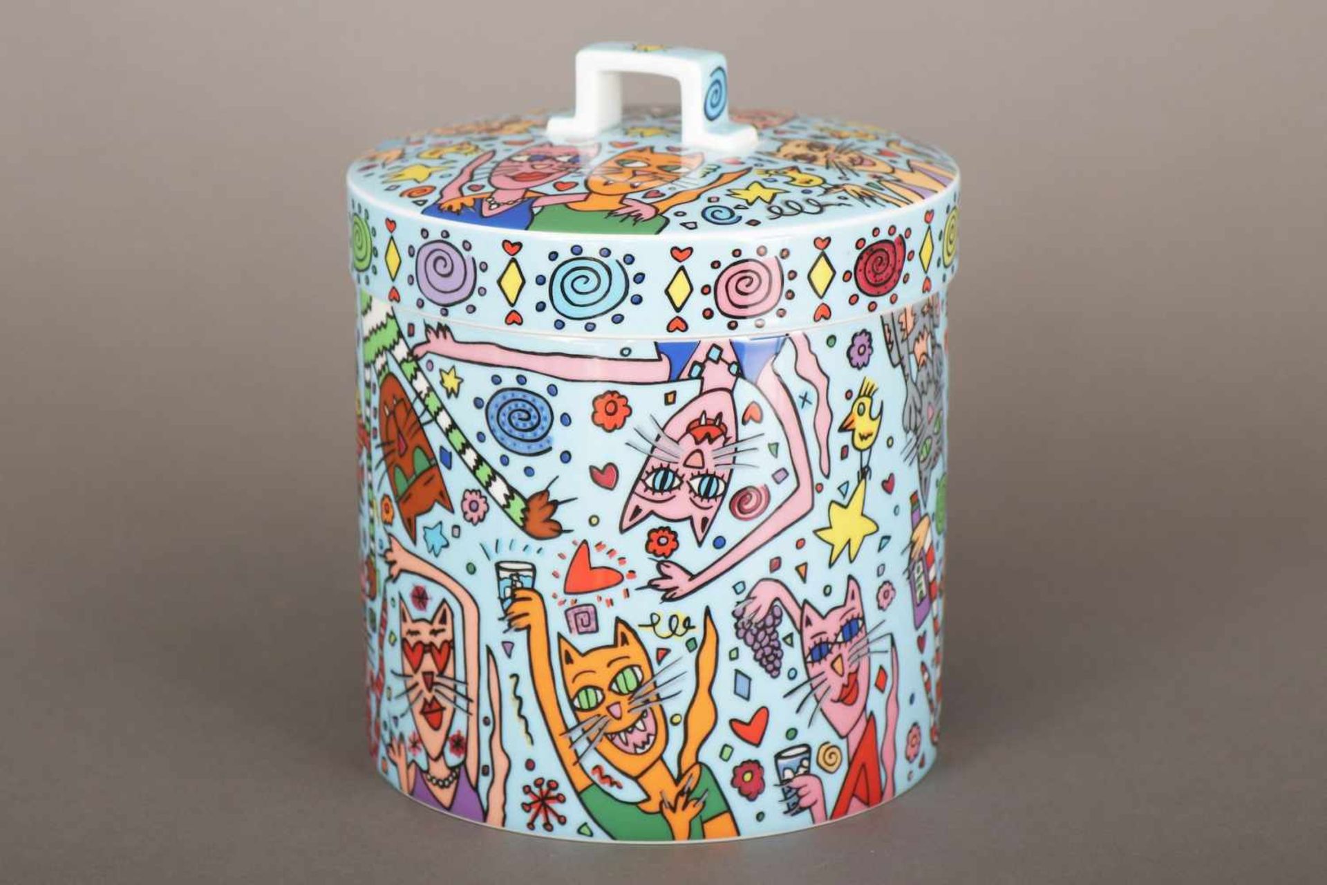 JAMES RIZZI (1950-2011) für ROSENTHAL (Studio line) Keksdose ¨Catmopolitan¨limitierte Kunstreihe, - Image 3 of 3