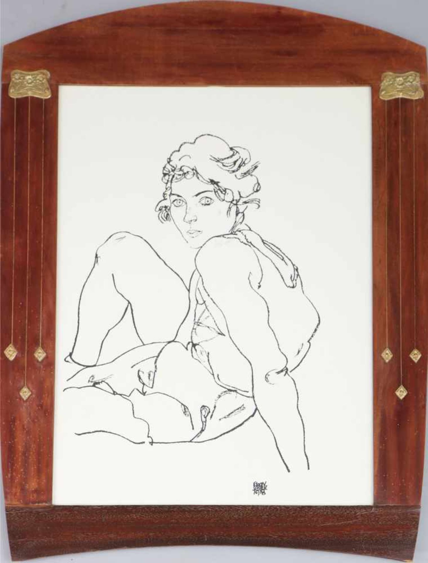 EGON SCHIELE (1890 Tulln a. d. Donau - 1918 Wien)Lithografie, ¨Sitzender weiblicher Akt¨, unten