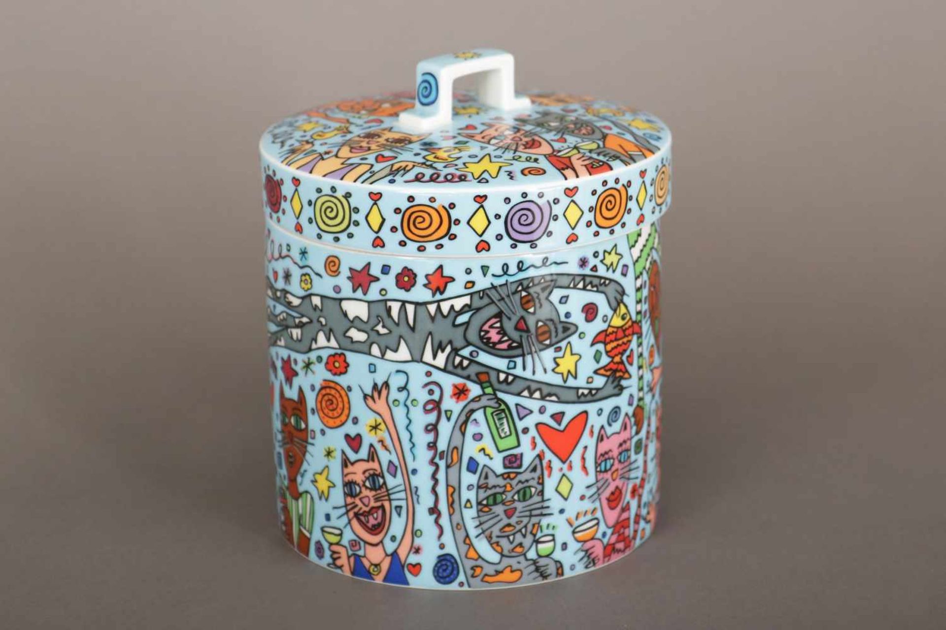 JAMES RIZZI (1950-2011) für ROSENTHAL (Studio line) Keksdose ¨Catmopolitan¨limitierte Kunstreihe, - Image 2 of 3