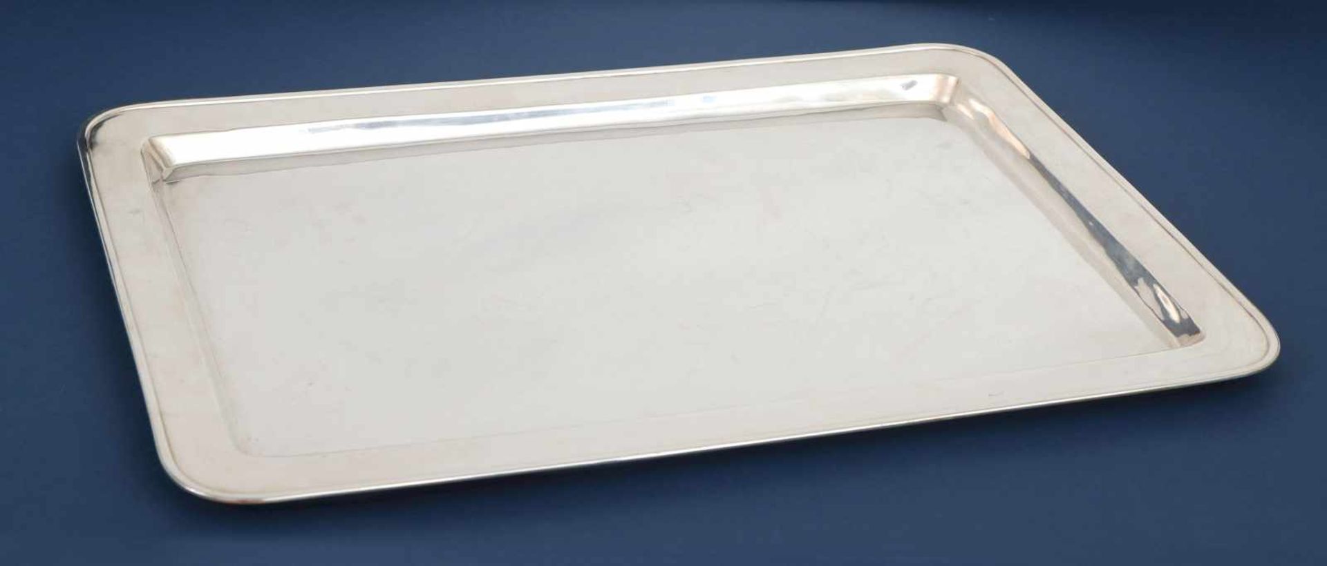 Silber TablettSterling, Lebolt & Company, Chicago, eckiges Tablett mit ansteigendem Rand und