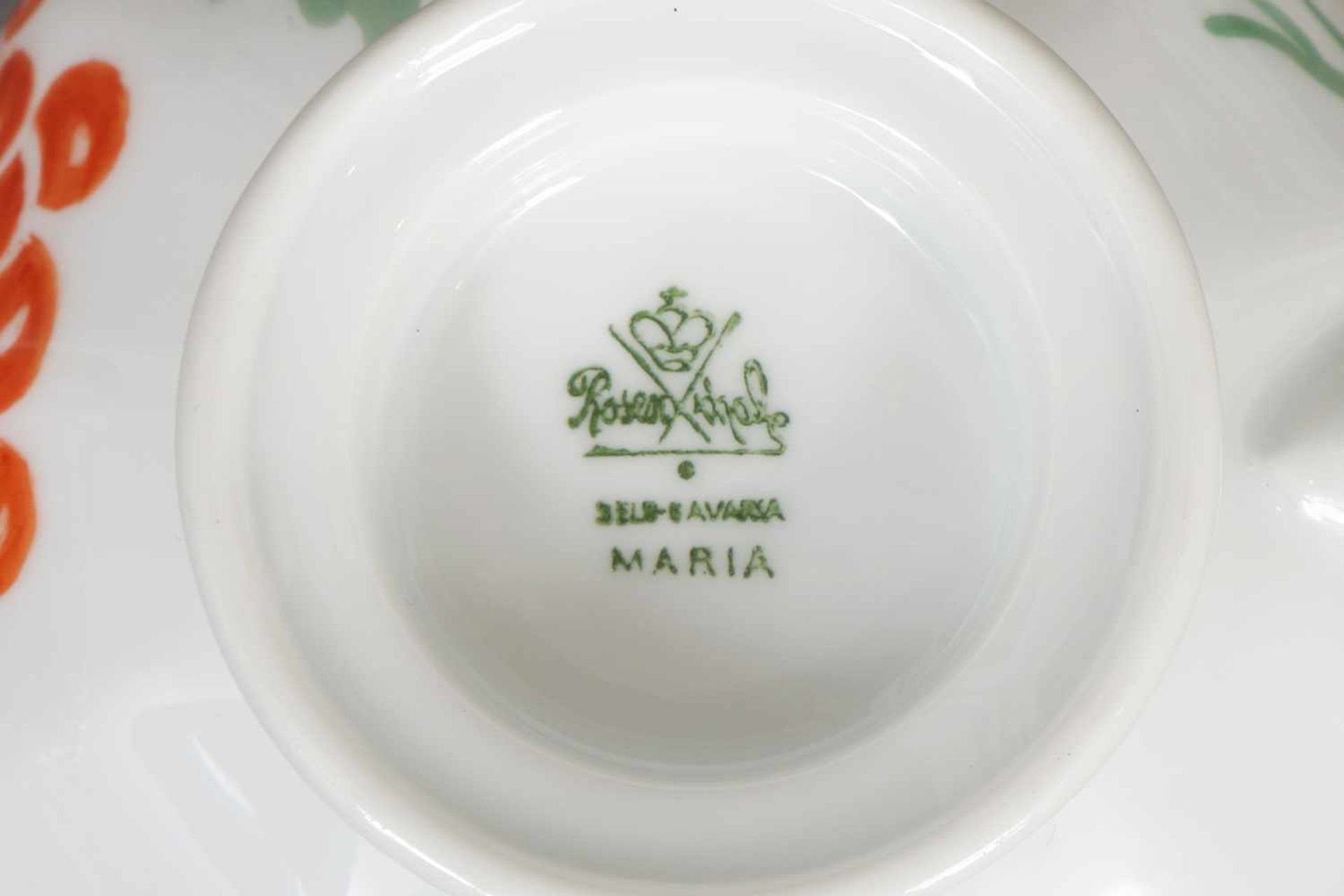 ROSENTHAL Teeserviceum 1920, Form ¨Maria¨, mit buntem Schablonendekor ¨Beerenfrüchte¨, bestehend aus - Bild 2 aus 2