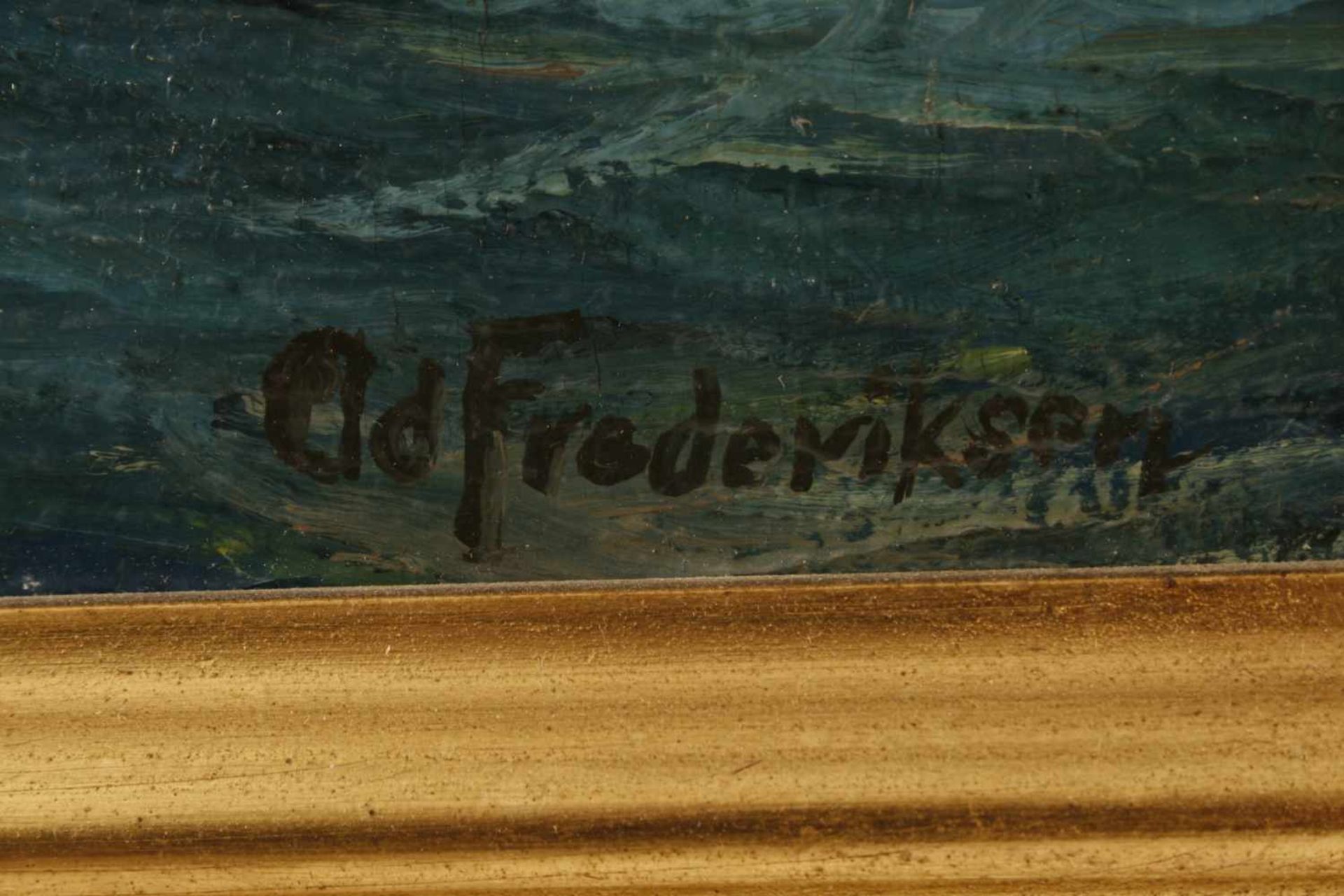 CARL FREDERIKSEN (1892-1932)Öl auf Leinwand, ¨Segler auf bewegter See¨, rechts unten signiert ¨C. - Image 2 of 2