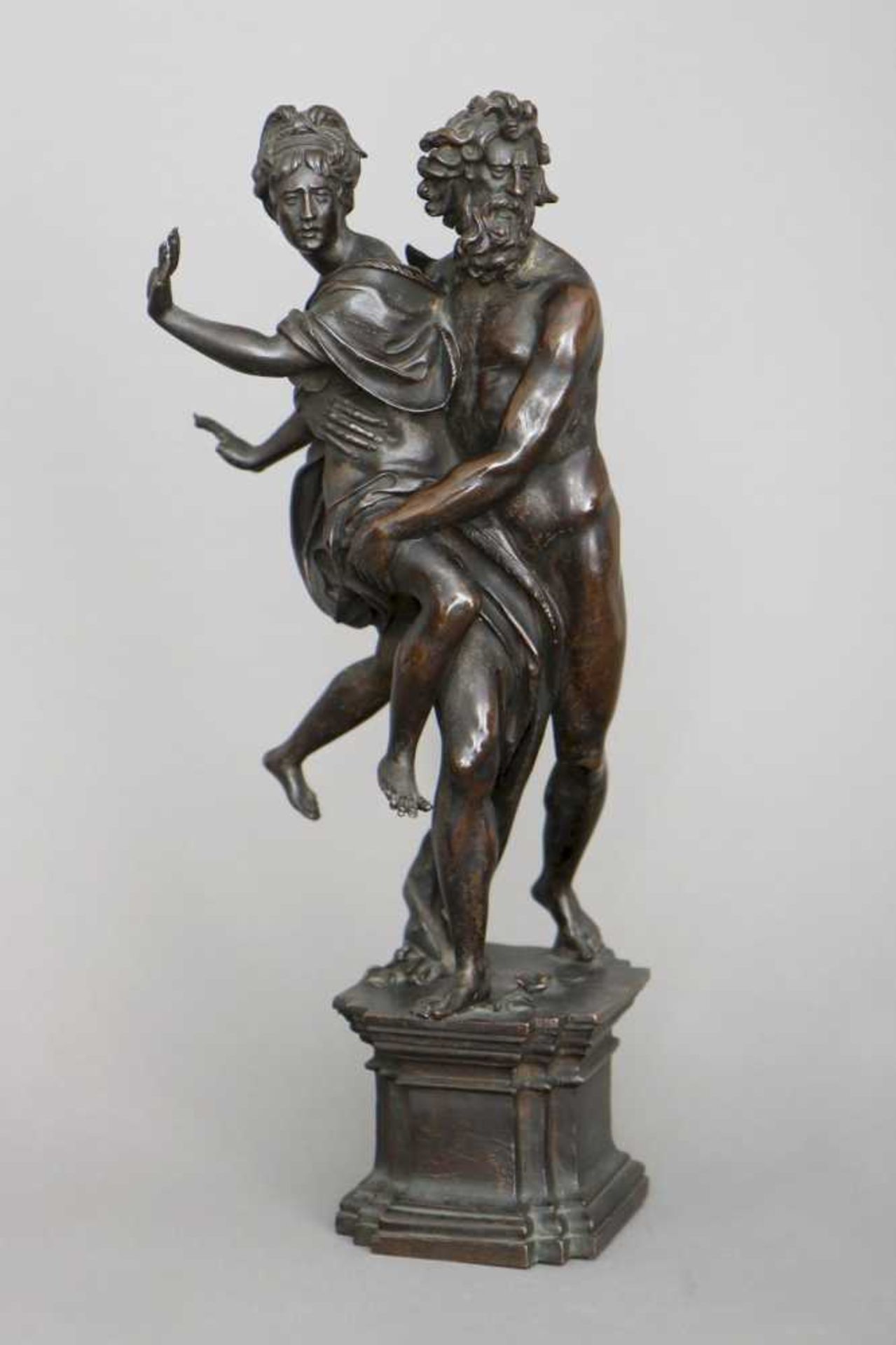 Wohl LORENZO MATTIELLI (1687 Vicenza - 1748 Dresden) Bronzefigur ¨Pluto entführt Proserpina¨