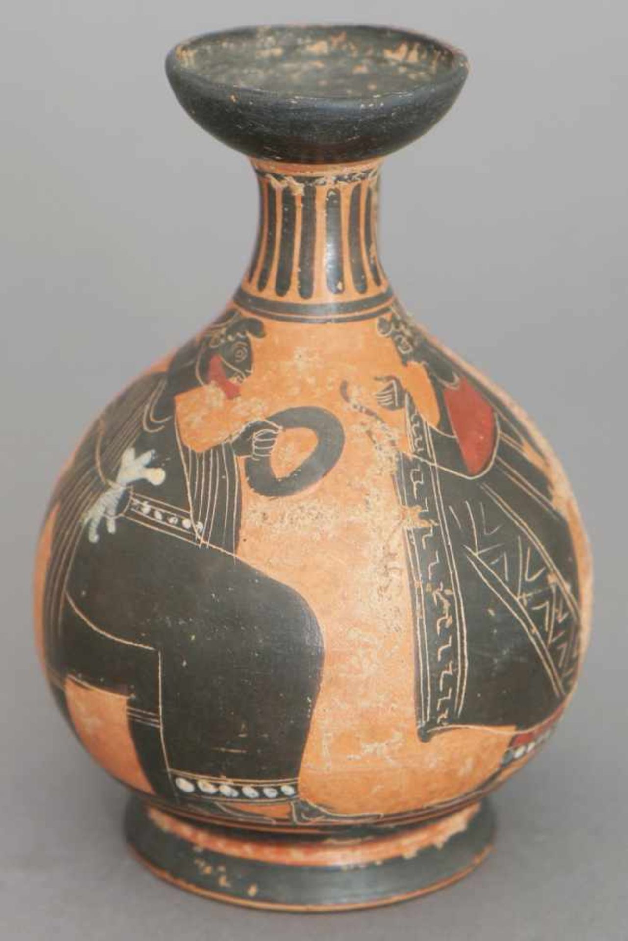 Attisches (griechisches) antikes VasengefäßKeramik, mit schwarz-figuriger Malerei, wohl um 600 v. - Bild 2 aus 4