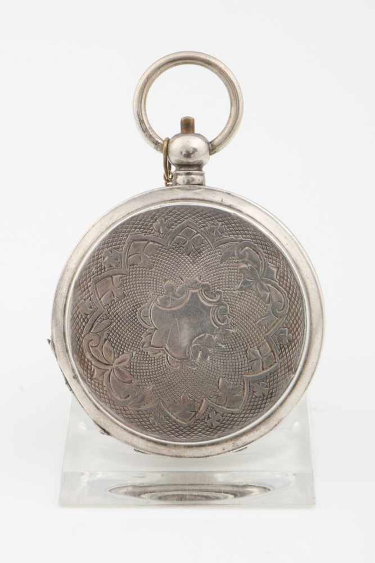 Russische Taschenuhr mit Bildnis Zar Nikolas II. Savonette-Gehäuse, Silber (875), auf dem - Bild 3 aus 3