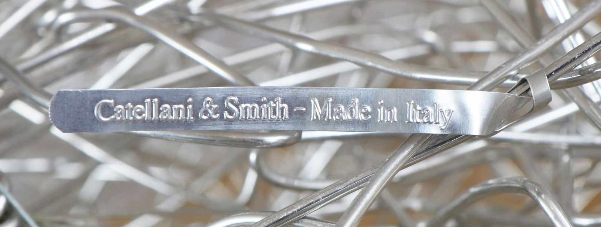 CATELLANI & SMITH Pendellampe ¨Fil de Fer¨Drahtgeflecht (Aluminium, vernickelt), runde Kissenform, - Bild 2 aus 2