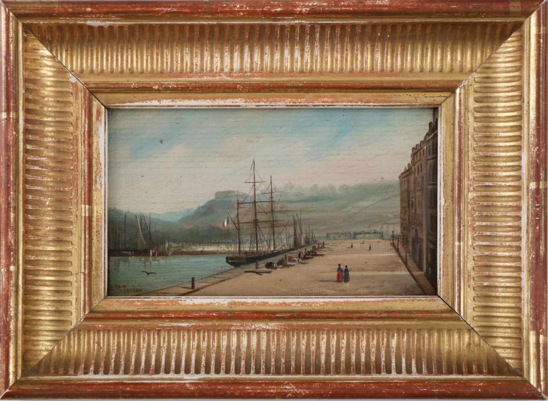 EMILE TESSON (Künstler des 19. Jahrhunderts)Paar Gemälde, Öl auf Holz, ¨Küsten- bzw. - Bild 4 aus 5