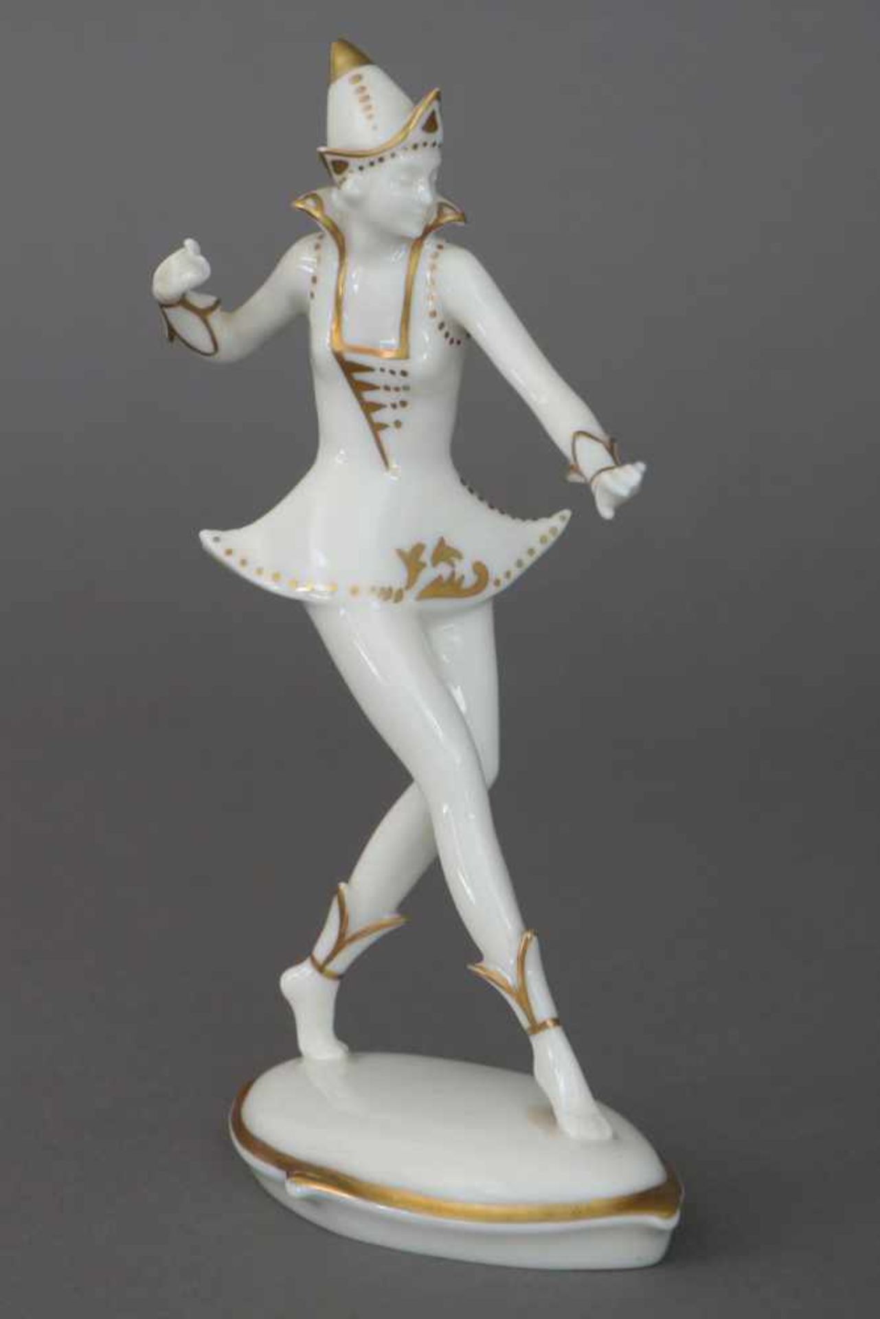 HUTSCHENREUTHER Porzellanfigur ¨Art Deco Tänzerin¨Entwurf Josef LORENZL (1892-1950), Weißporzellan