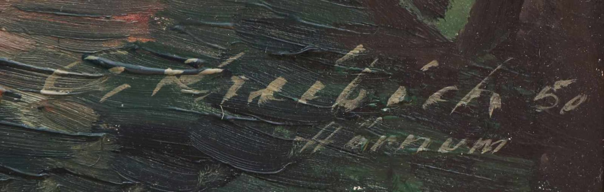 OSKAR KREIBICH (1916 Kriesdorf/Tschechien - 1984 Backnang)Öl auf Hartfaserplatte, ¨Hafenansicht - Image 2 of 2