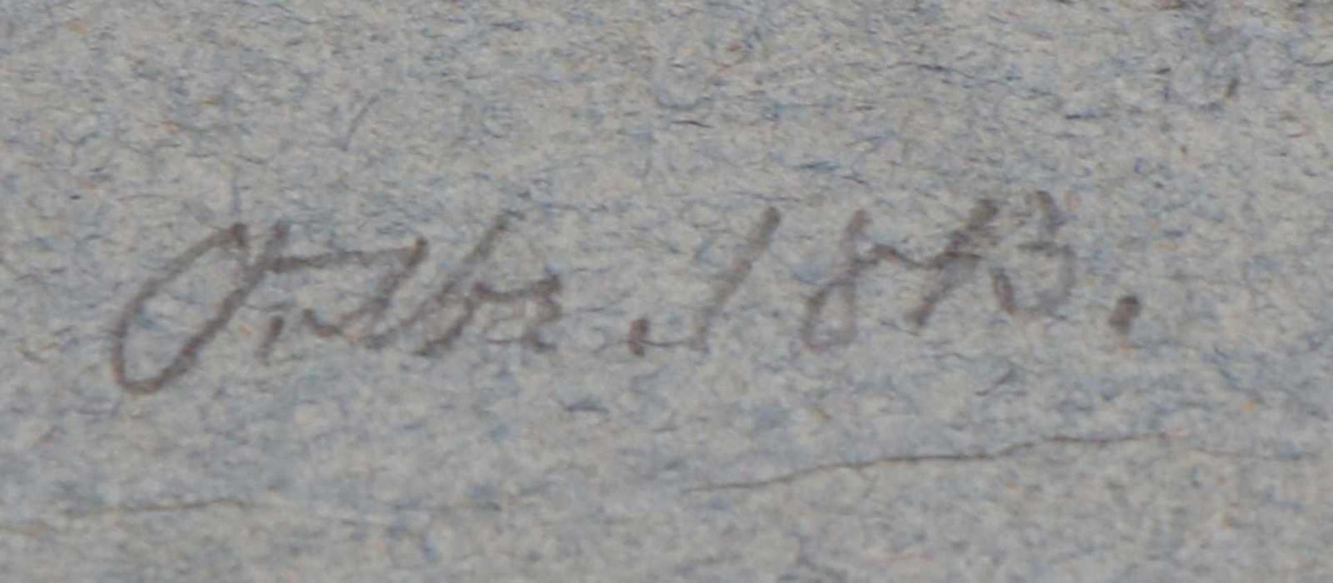 ANONYMKohlezeichnung auf Papier, ¨Stehender männlicher Akt¨, unsigniert, am linken Bildrand - Image 2 of 2