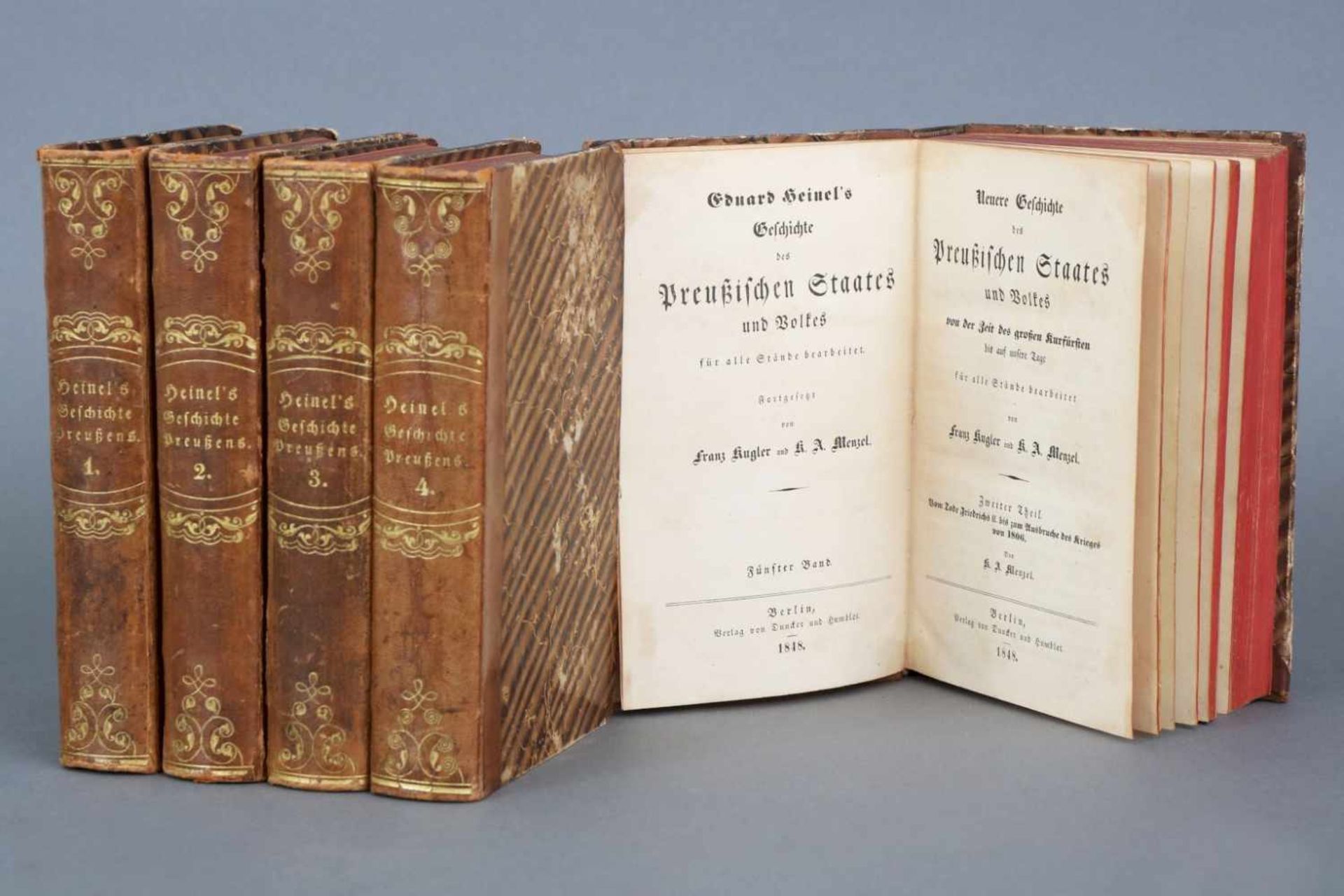 5 Bände ¨Heinel´s Geschichte des Preussischen Staates und Volkes¨Eduard Heinel, Verlag Friedrich