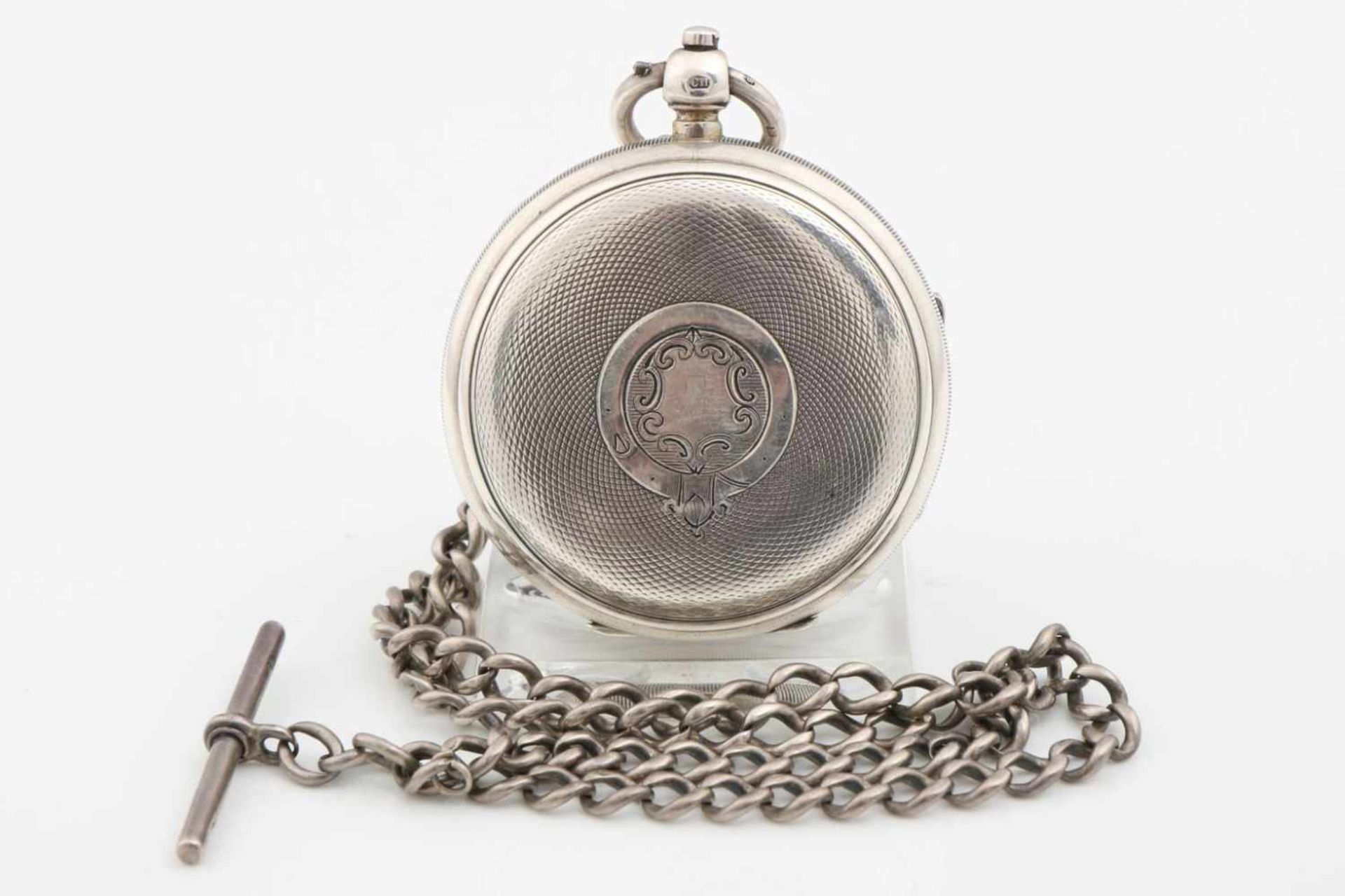 Englische Taschenuhr des 19. JahrhundertsGehäuse Sterling Silber, Newcastle 1846, Werk mit - Bild 2 aus 2
