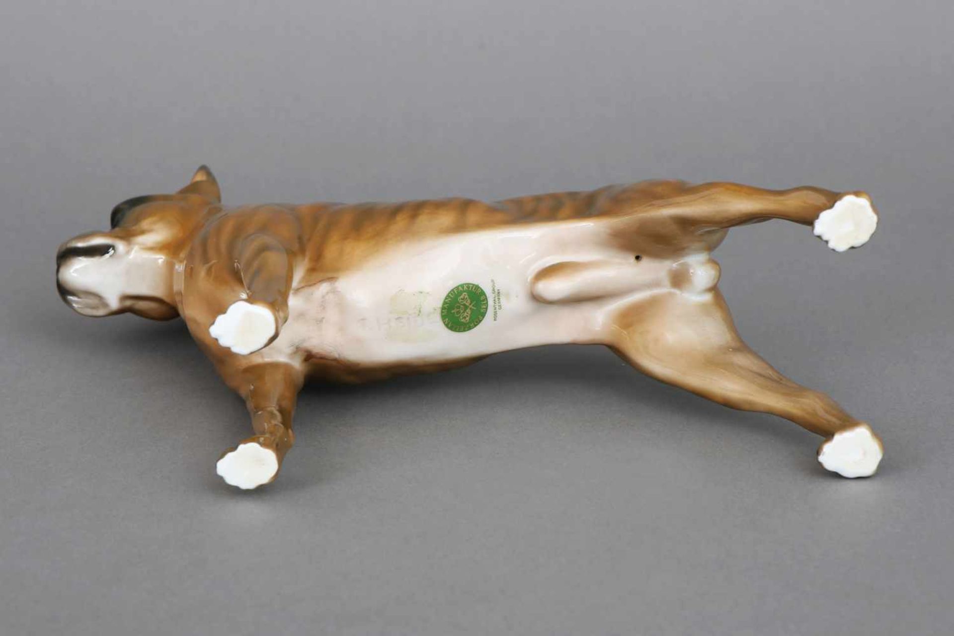 ROSENTHAL Porzellanfigur ¨Boxer¨ (stehender Hund)um 1980, naturalistische Farbbemalung, am Boden ¨ - Bild 3 aus 3