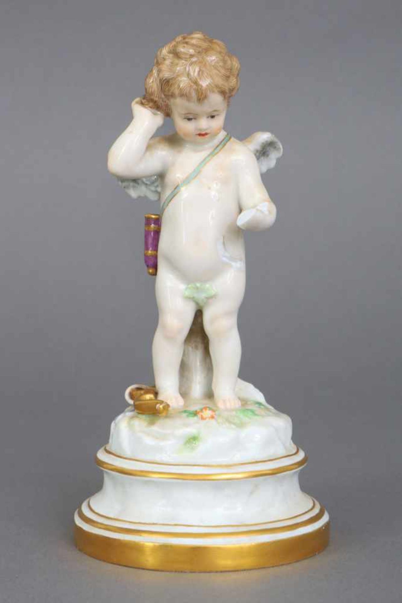 MEISSEN Porzellanfigur ¨Amor, enttäuscht¨Entwurf Heinrich SCHWABE, aus einer Serie von 27 Figuren,