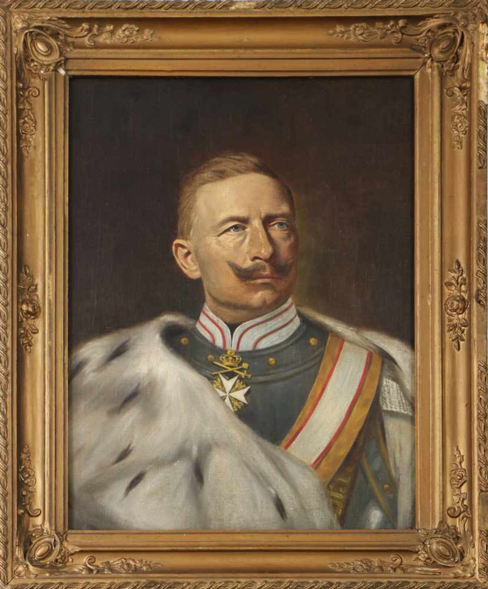 ANONYMÖl auf Leinwand, ¨Porträt Kaiser Wilhelm II.¨, um 1900, aus dem Besitz von Obstl. von