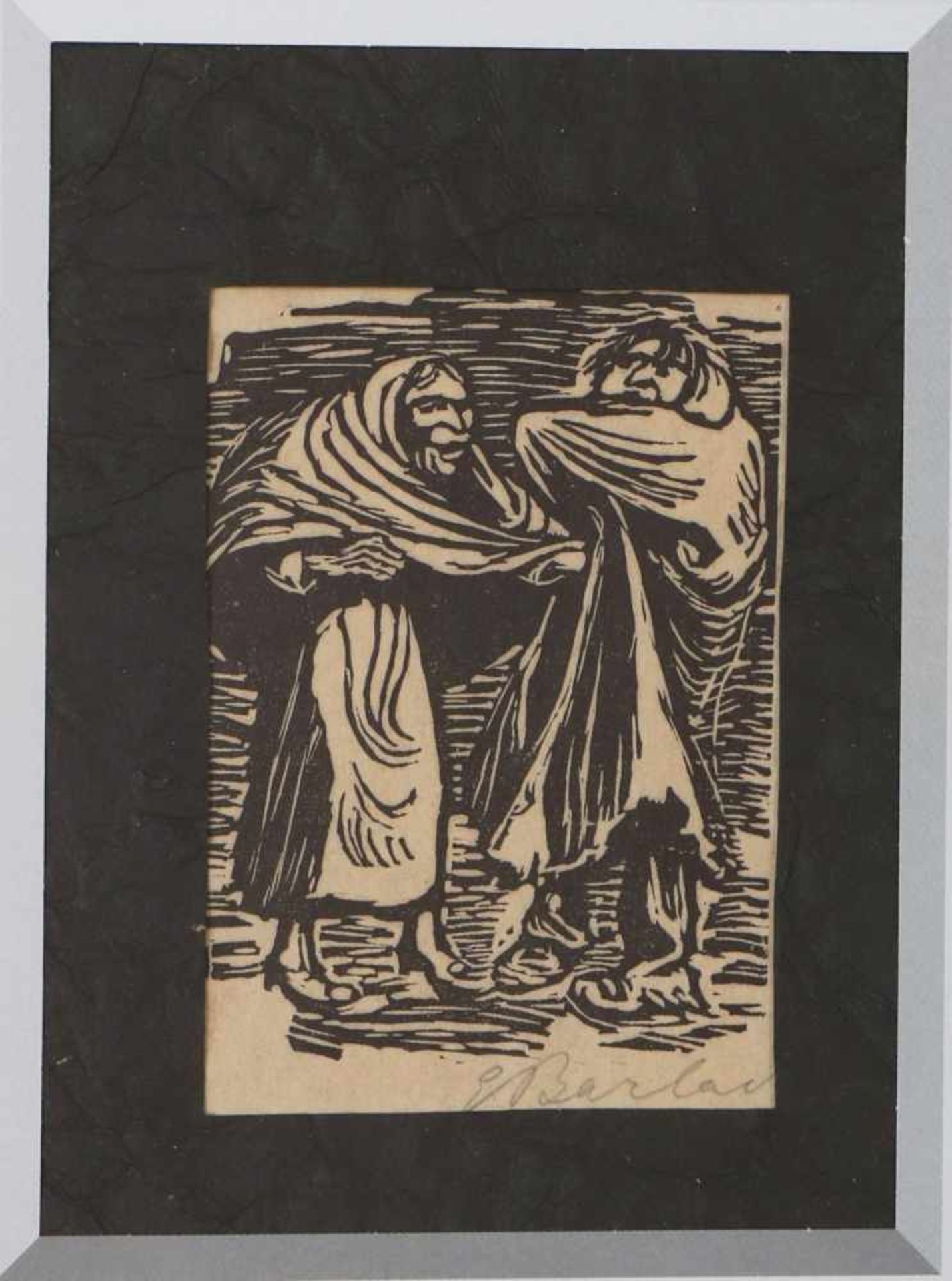 ERNST BARLACH (1870 Wedel - 1938 Rostock)Holzschnitt, ¨Zwei Gestalten in der Kälte¨, unten rechts