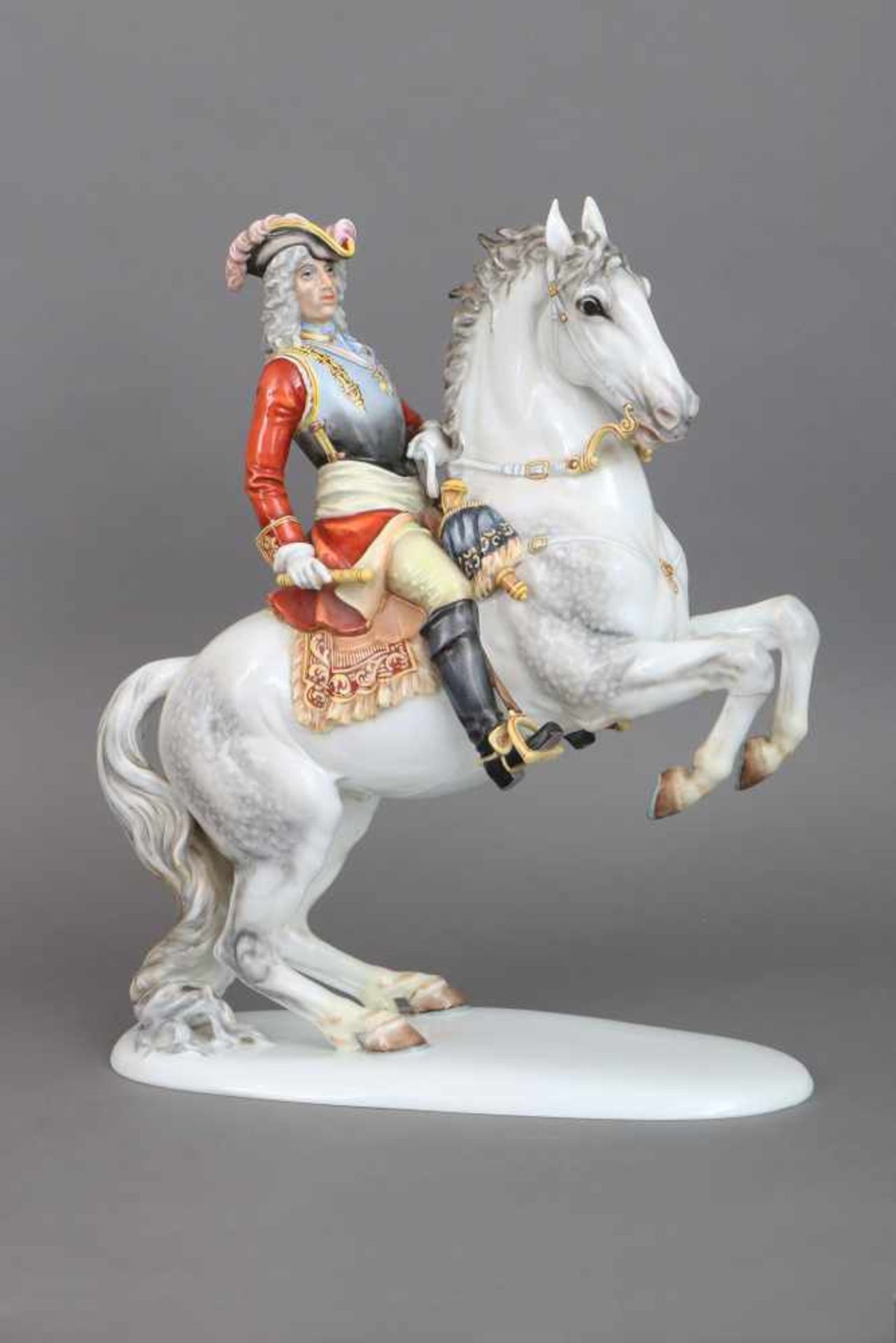 ROSENTHAL (Kunstabteilung Selb) Porzellanfigur ¨Prinz Eugen von Savoyen zu Pferde¨um 1960, nach