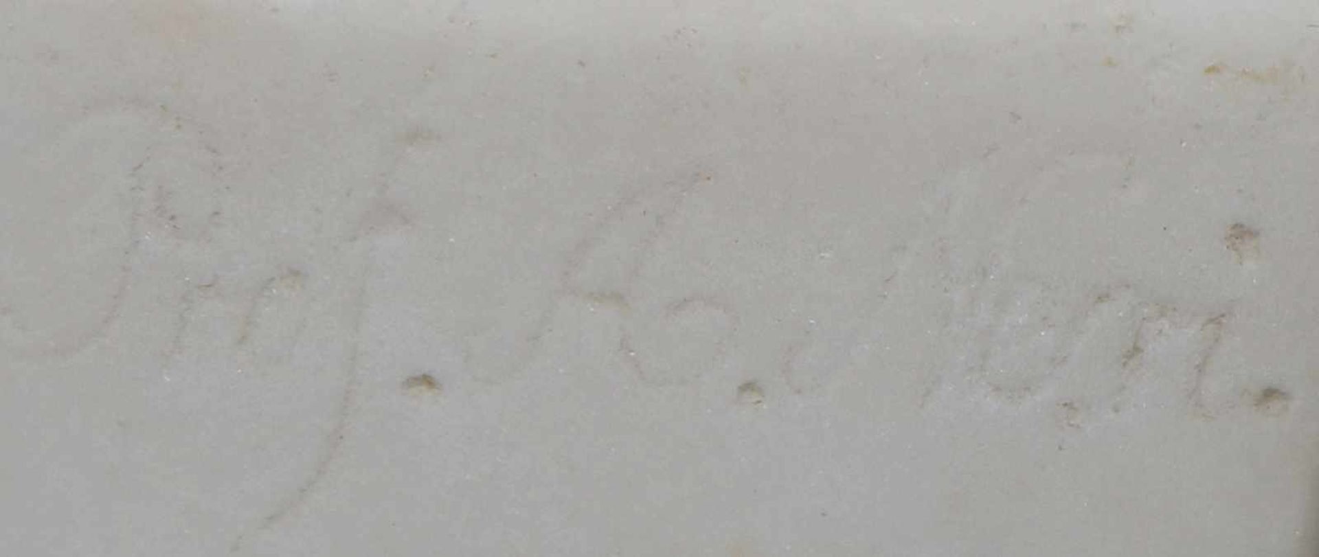 PROF. A. NARI Jugendstil Alabaster-Büste eines Mädchensverso signiert, H ca. 15cm, Bruchstelle am - Bild 3 aus 5