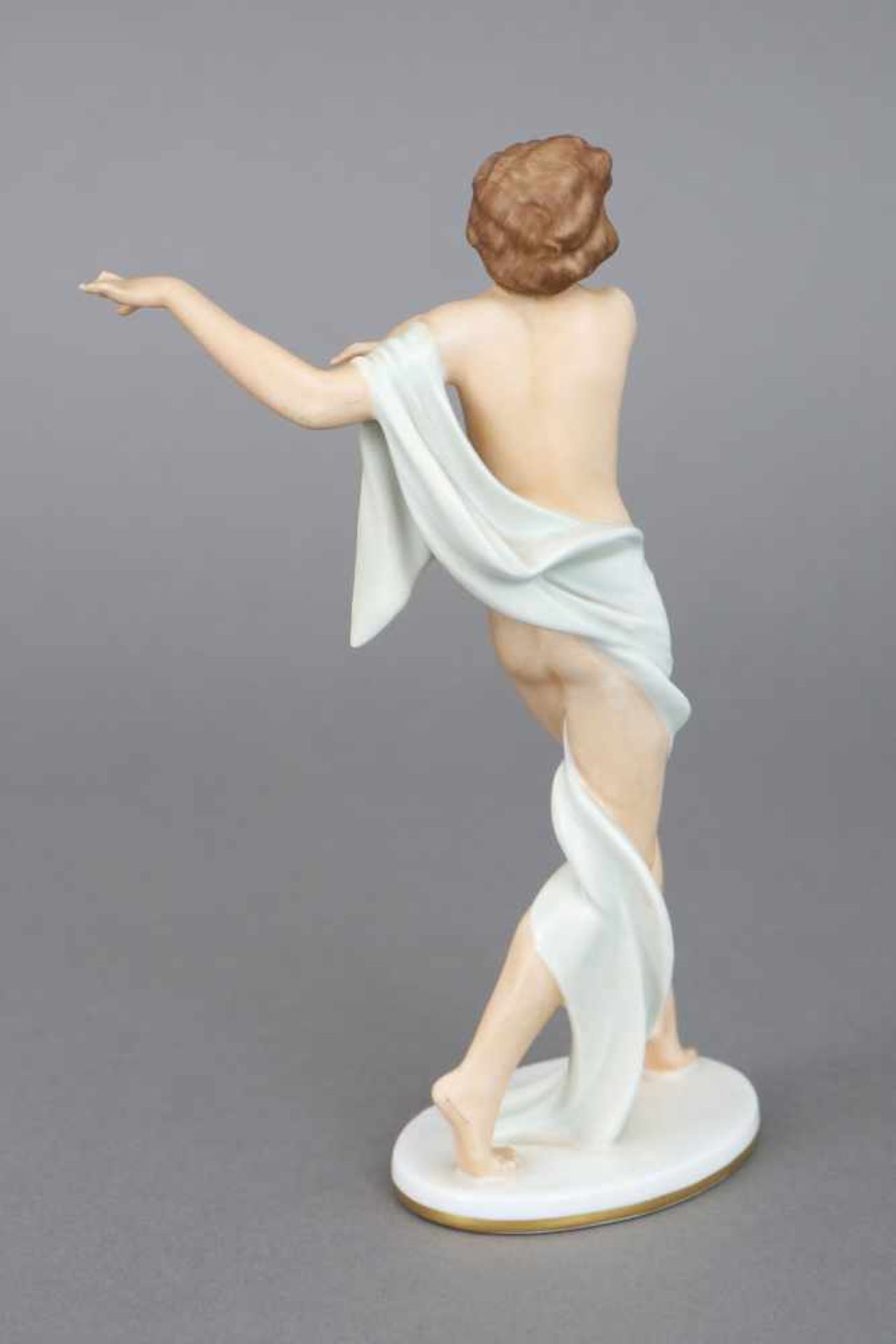 ROSENTHAL Porzellanfigur ¨Tanzender weiblicher Akt mit Tuch¨Kunstabteilung Selb, sparsame Pastell- - Bild 2 aus 4