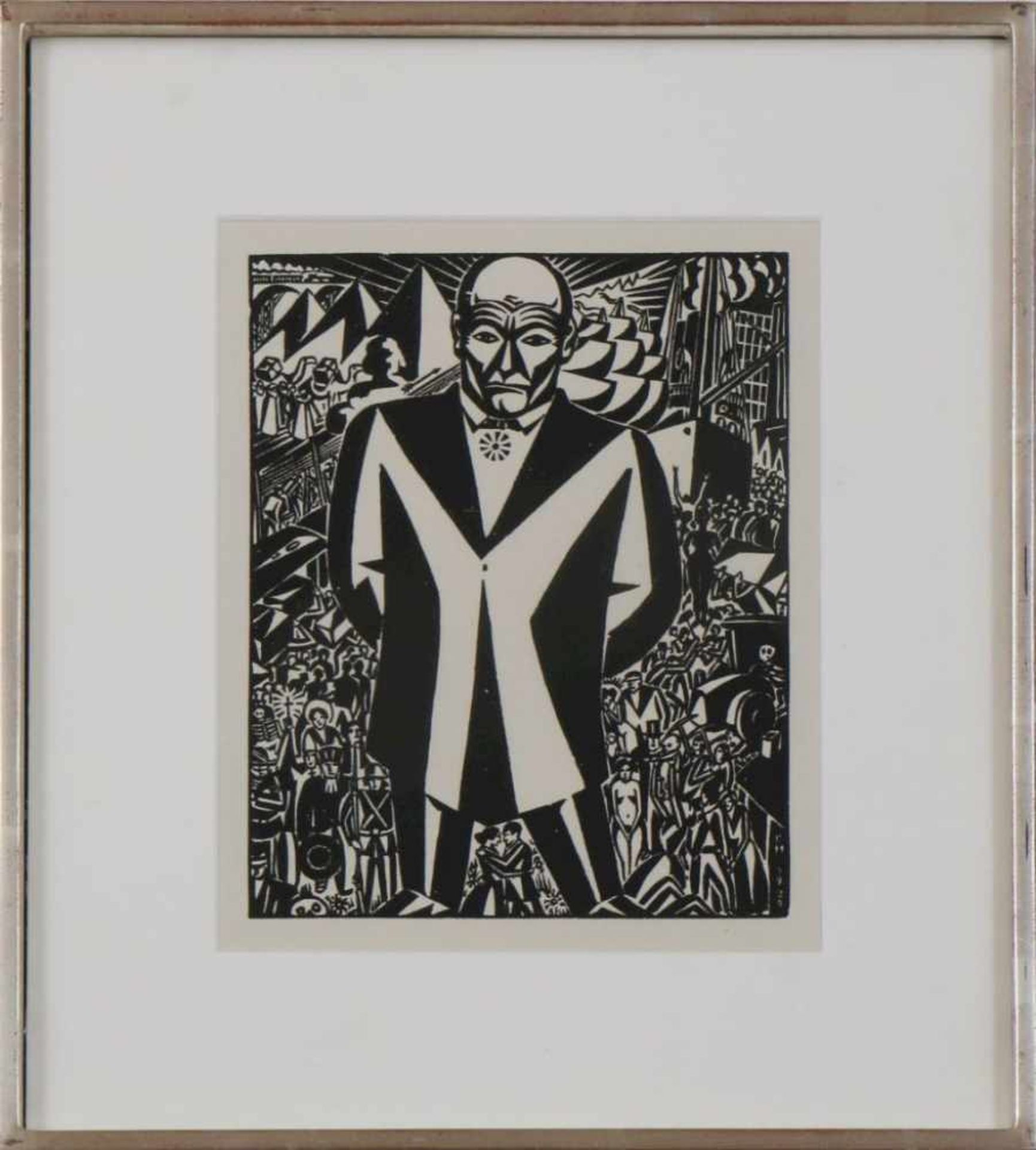 FRANS MASEREEL (1889 Blankenberge/Belgien - 1972 Avignon/Frankreich)Holzschnitt, ¨Business Man¨,
