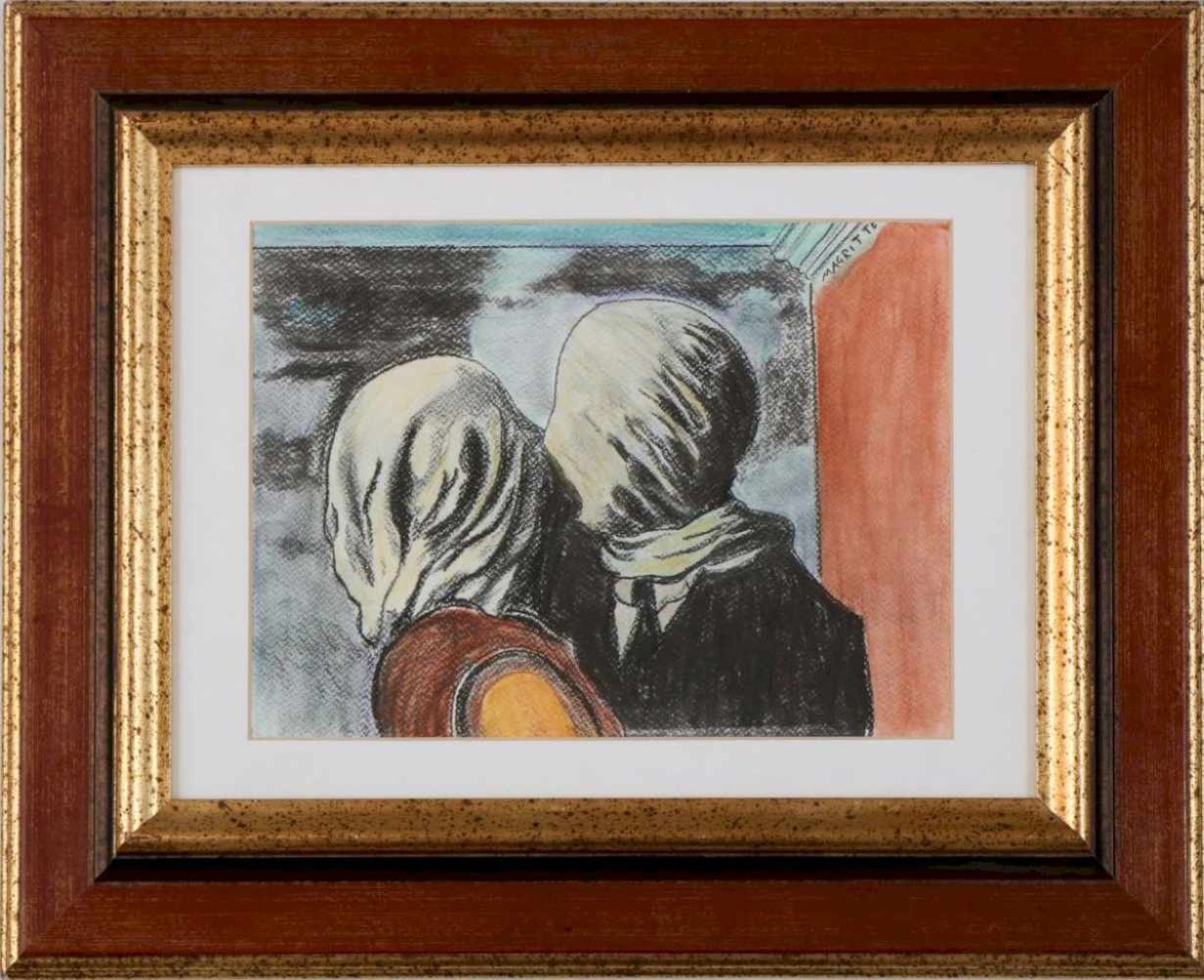 UNBEKANNTER KÜNSTLER nach RENÉ MAGRITTE (1898 Lessines/Belgien - 1967 Brüssel)Pastell auf Papier, ¨