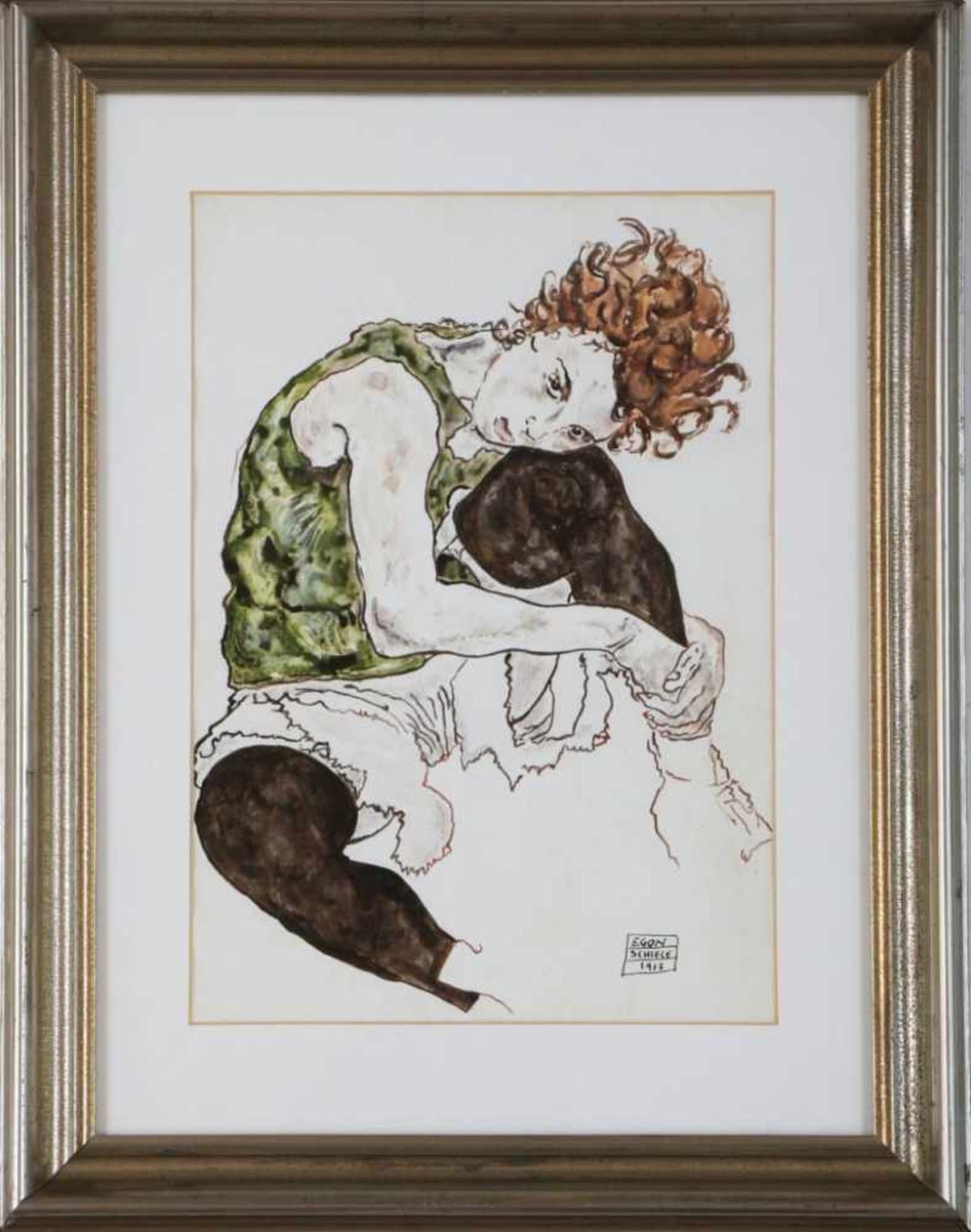 KOPIE nach EGON SCHIELE (1890 Tulln an der Donau/Österreich - 1918 Wien)Aquarell- und