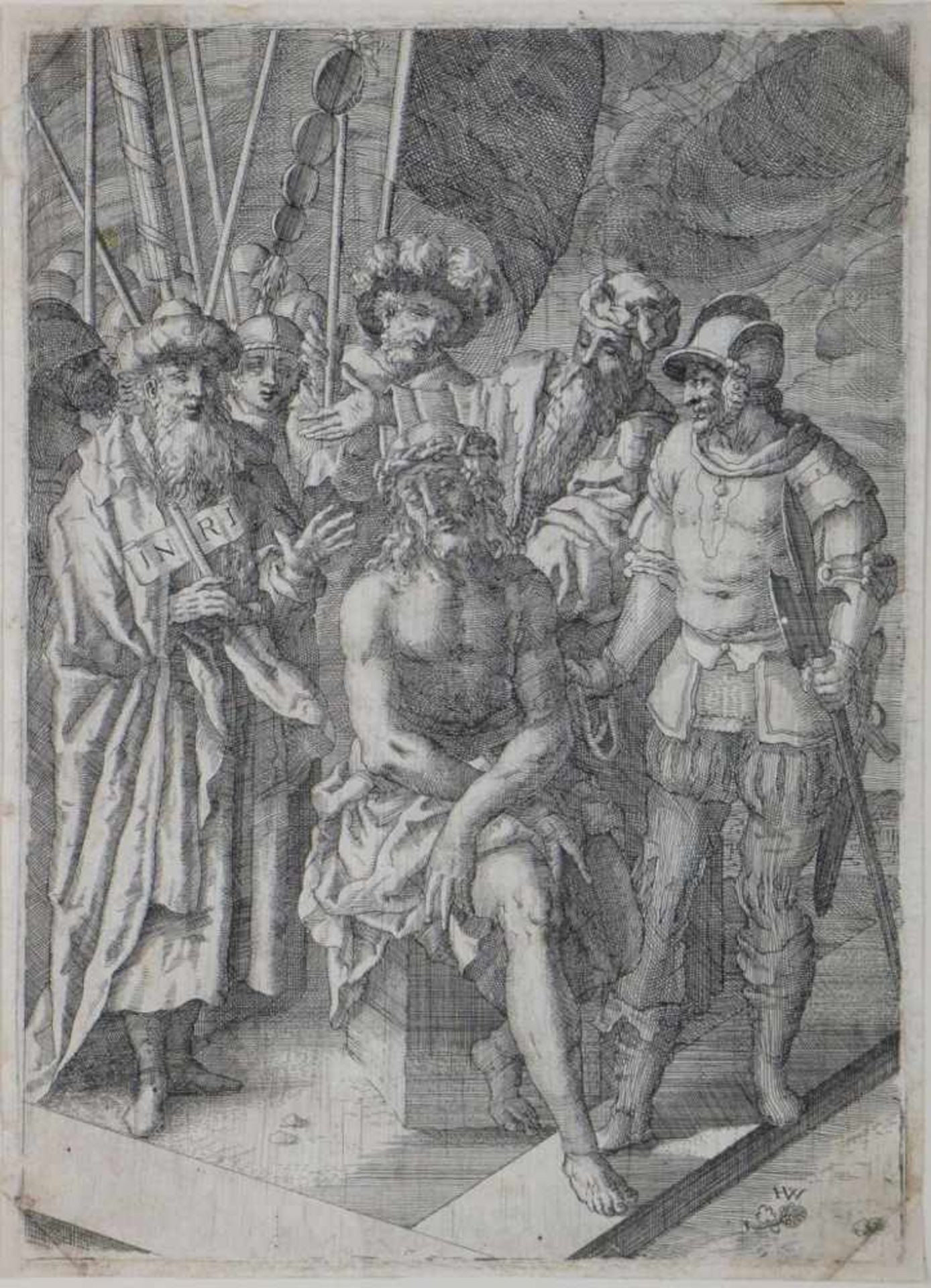 HANS WEINER (1575 München - ca. 1619)Radierung, ¨Ecce Homo¨ (um 1595), unten rechts im Druck