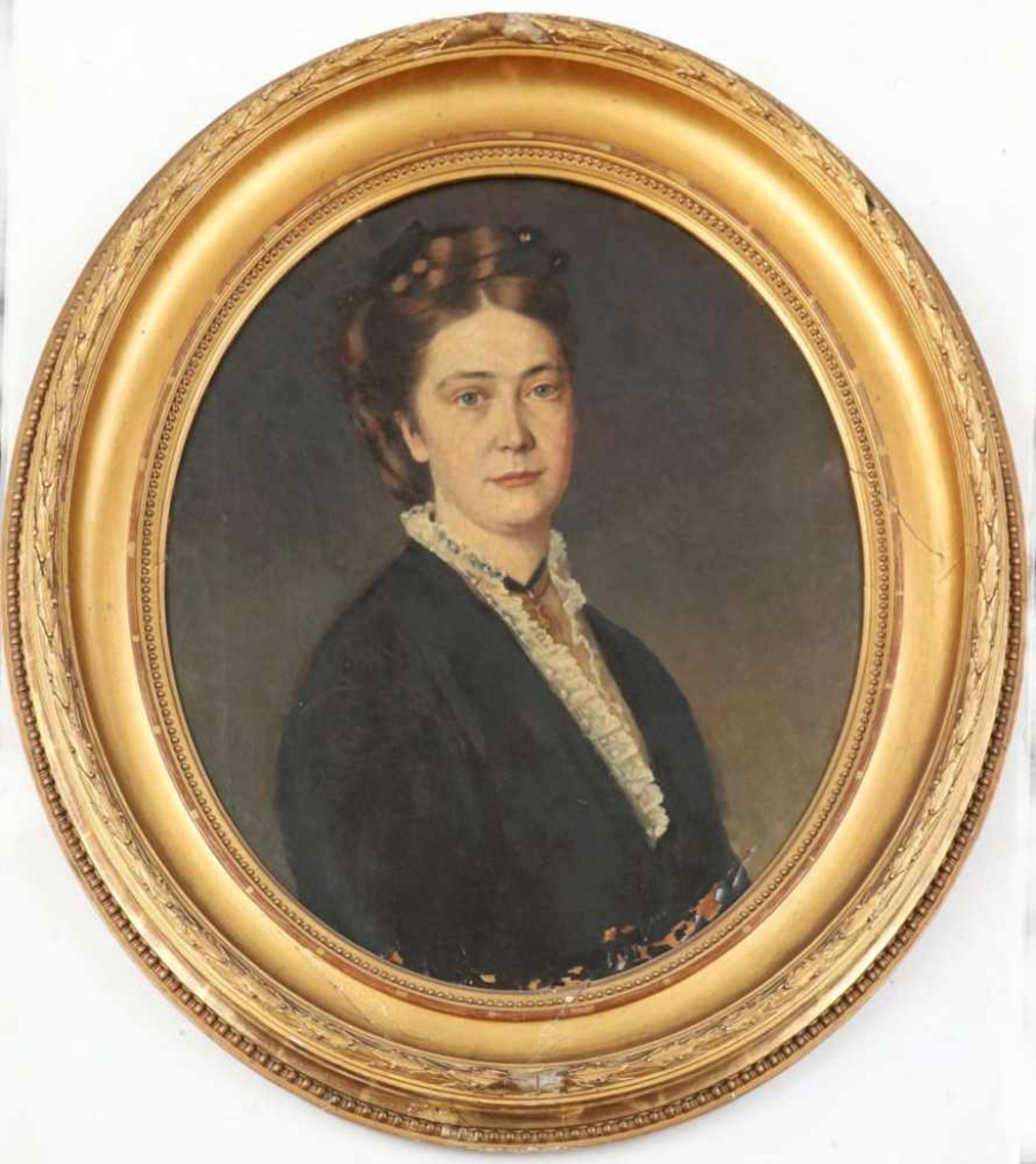 ANONYMER KÜNSTLER des 19. JahrhundertsÖl auf Leinwand, ¨Porträt der Helene Booth¨, unsigniert, im