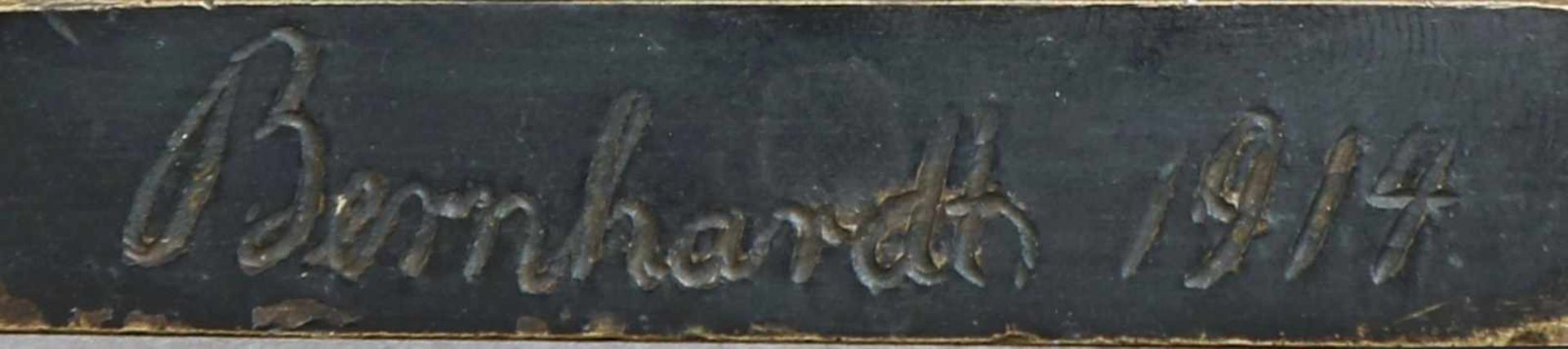 Bronzefigur ¨Stehender Fechter mit Florett¨dunkel und partiell gold patiniert, verso signiert ¨ - Bild 3 aus 3