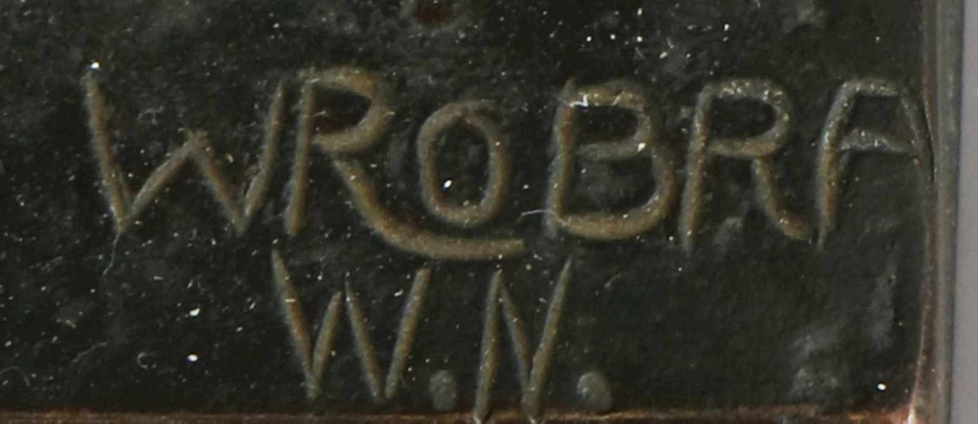 WILHELM KARL ROBRA (1876 - 1945) Bronzefigur ¨Röhrender Hirsch¨dunkel patiniert, auf eckiger Plinthe - Bild 6 aus 6