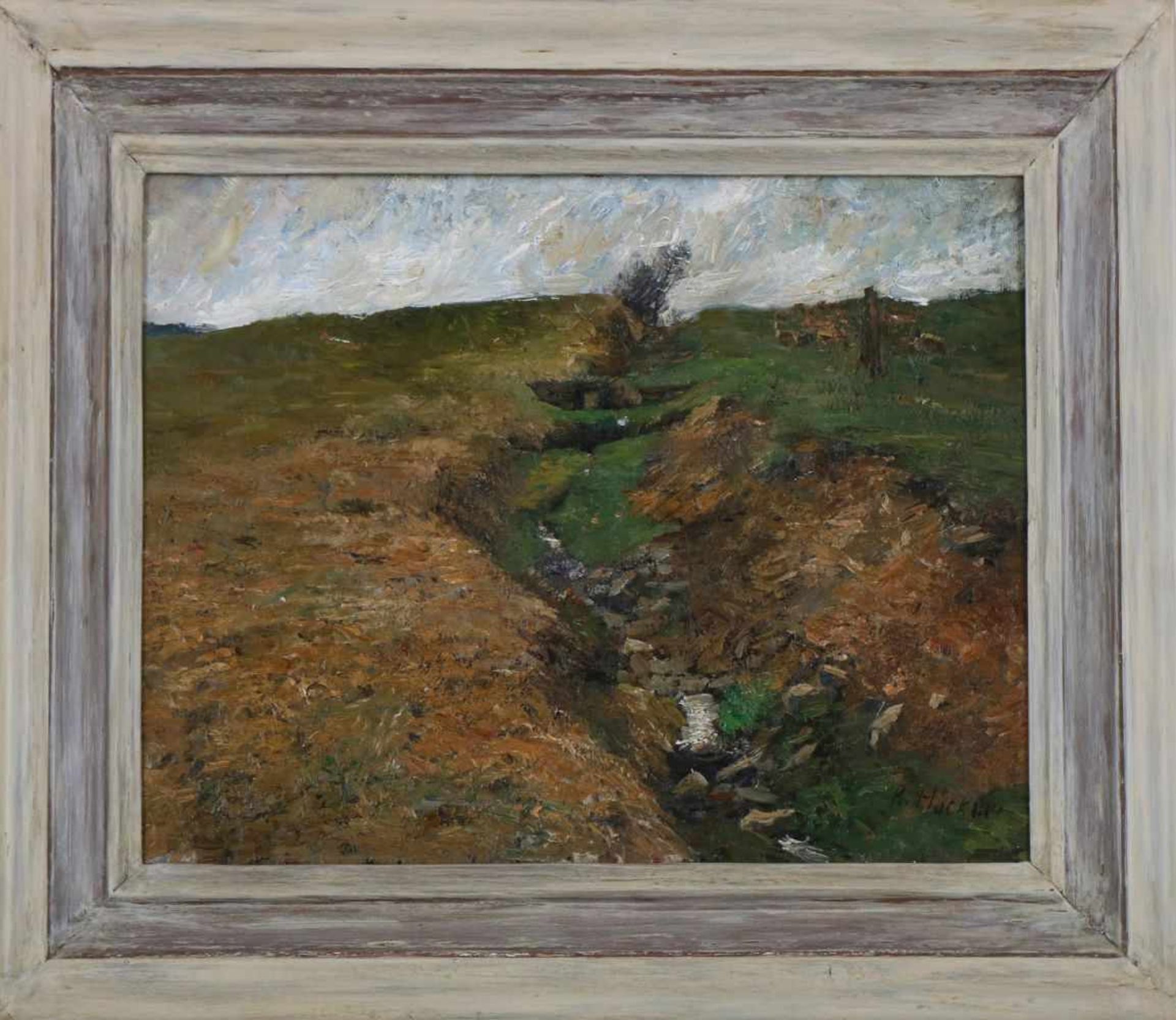 RUDOLF HÖCKNER (1864 Wolkenstein - 1942 Bad Mergentheim)Öl auf Platte, ¨Weite Landschaft (bei - Image 2 of 4