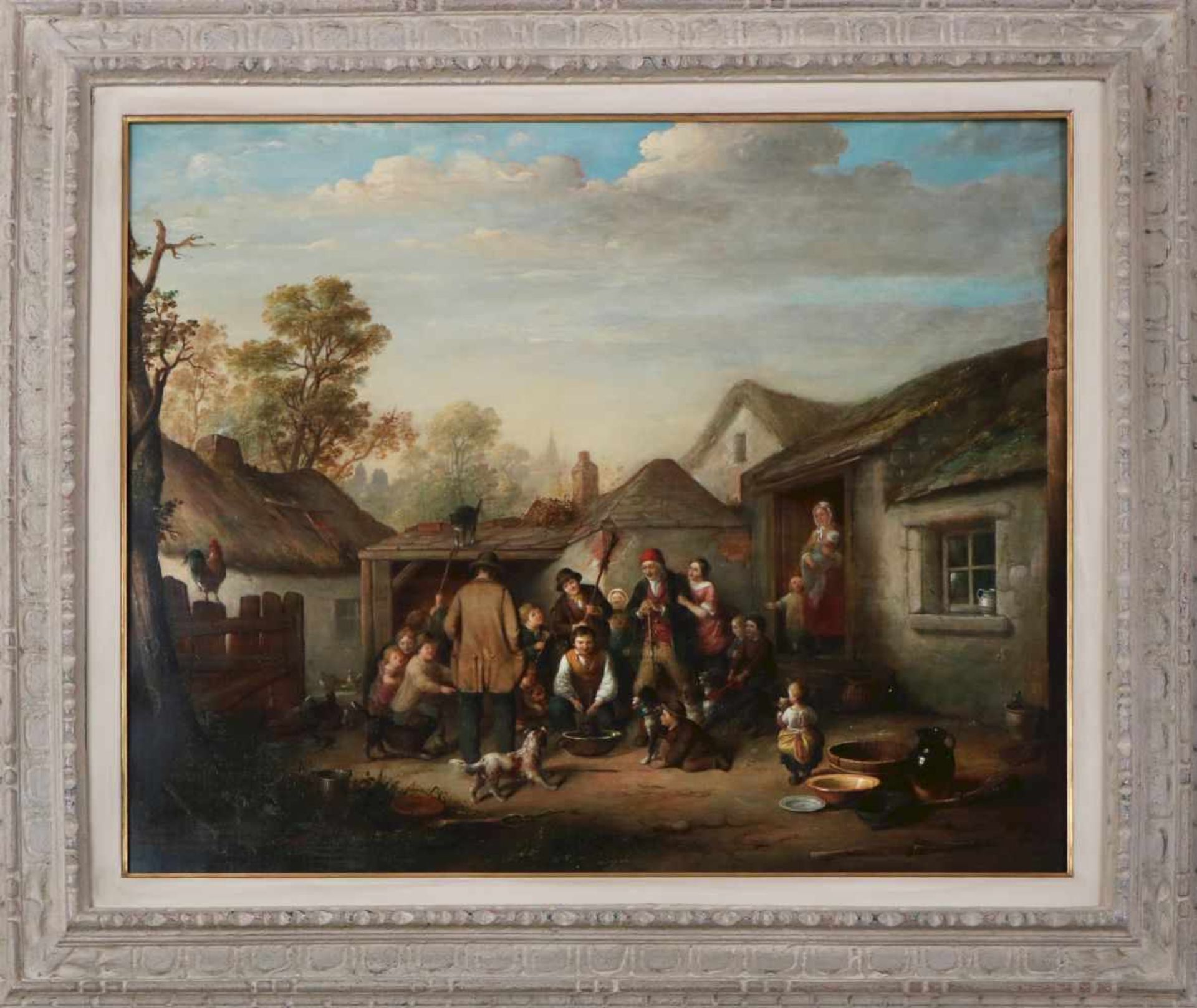 DAVID WILKIE (1785 Fife/Vereinigtes Königreich - 1841 Malta)Öl auf Leinwand, ¨Hundewaschtag ( - Image 2 of 4