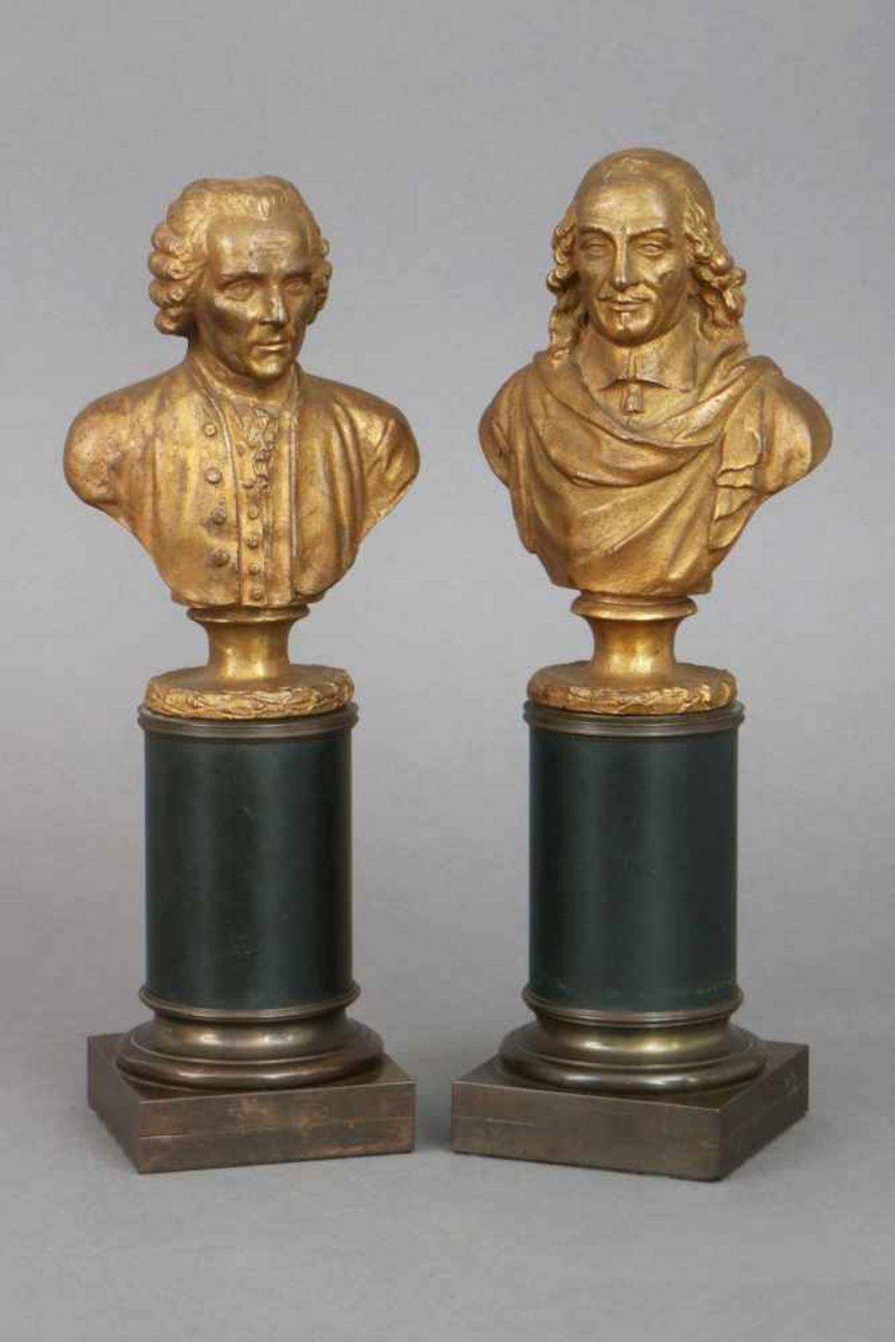 Paar Bronze-Büsten des 19. Jahrhunderts (wohl ¨Immanuel Kant¨ und ¨Kardinal Richelieu¨) - Bild 2 aus 8