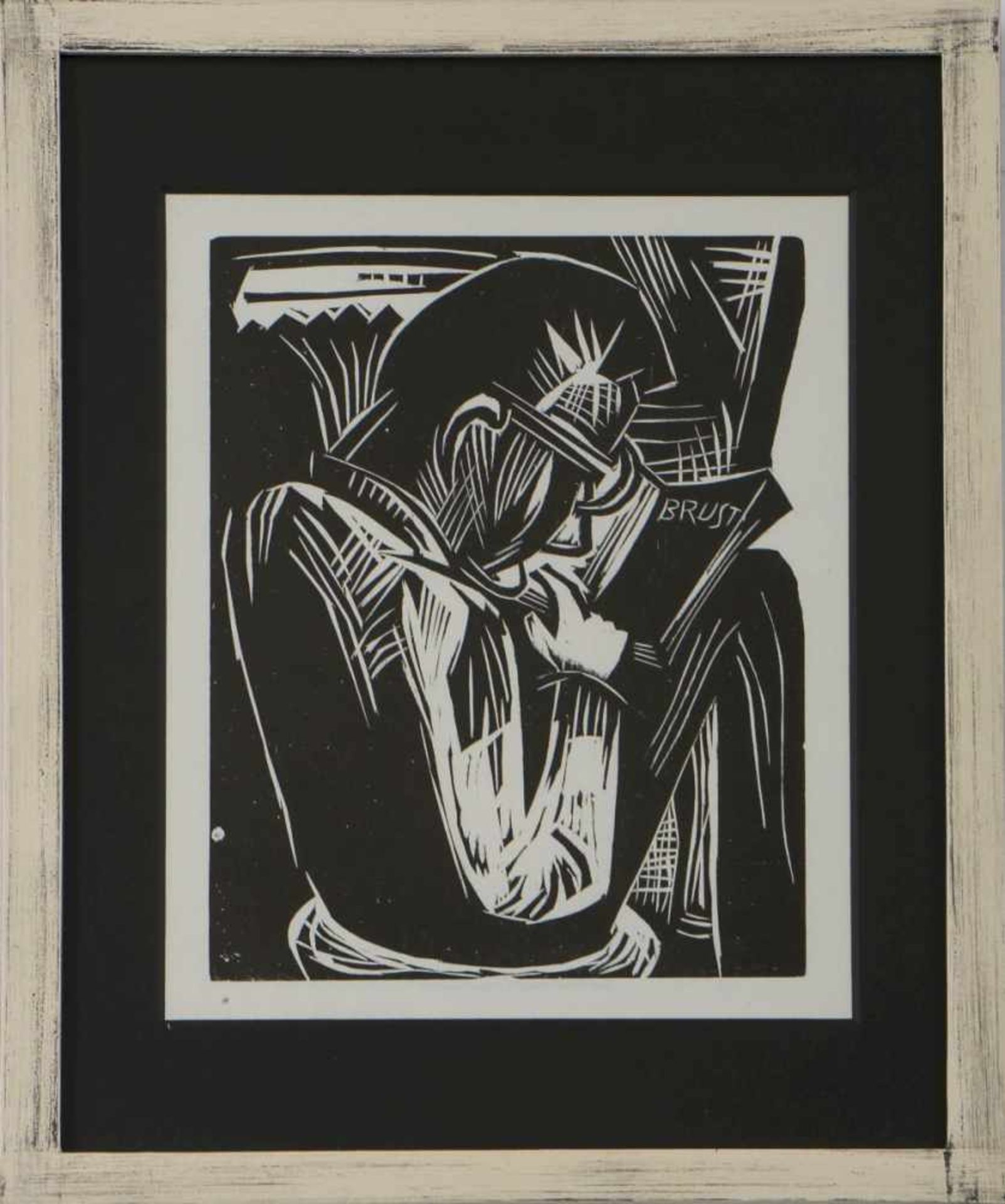 KARL SCHMIDT-ROTTLUFF (1884 Rottluff bei Chemnitz - 1976 Berlin)Holzschnitt, ¨Lesender Mann¨ (1921),