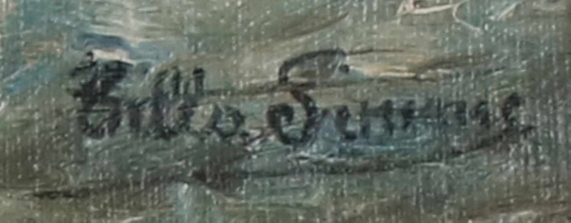 UNBEKANNTER KÜNSTLERÖl auf Leinwand, ¨Kleiner Segler am Strand¨, um 1930, unten rechts signiert ¨ - Bild 4 aus 4