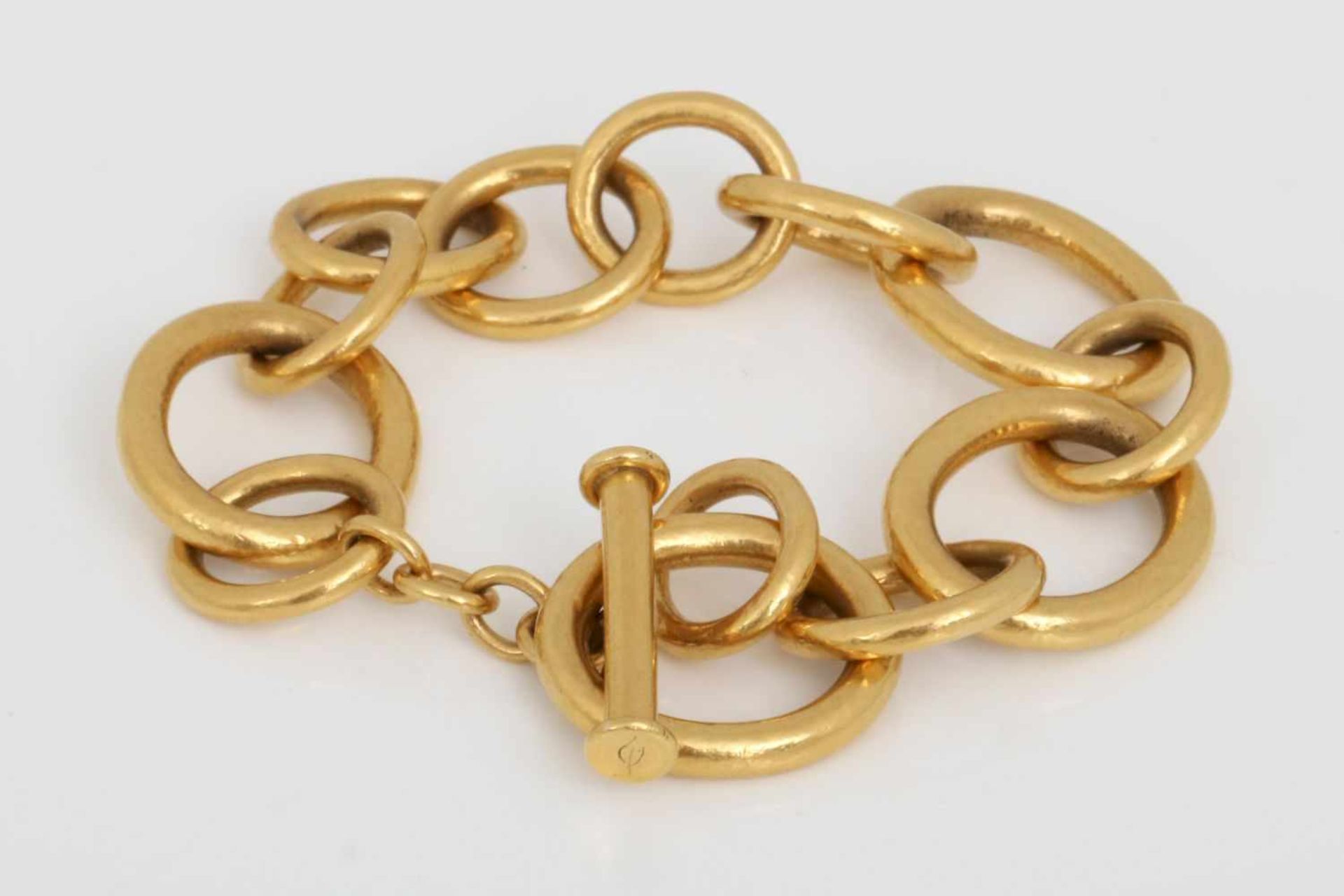 COLLEEN B. ROSENBLAT Gliederarmband 22Kt. Gelbgold mit großen Gliedern und Knochen-Verschluss, - Image 4 of 7