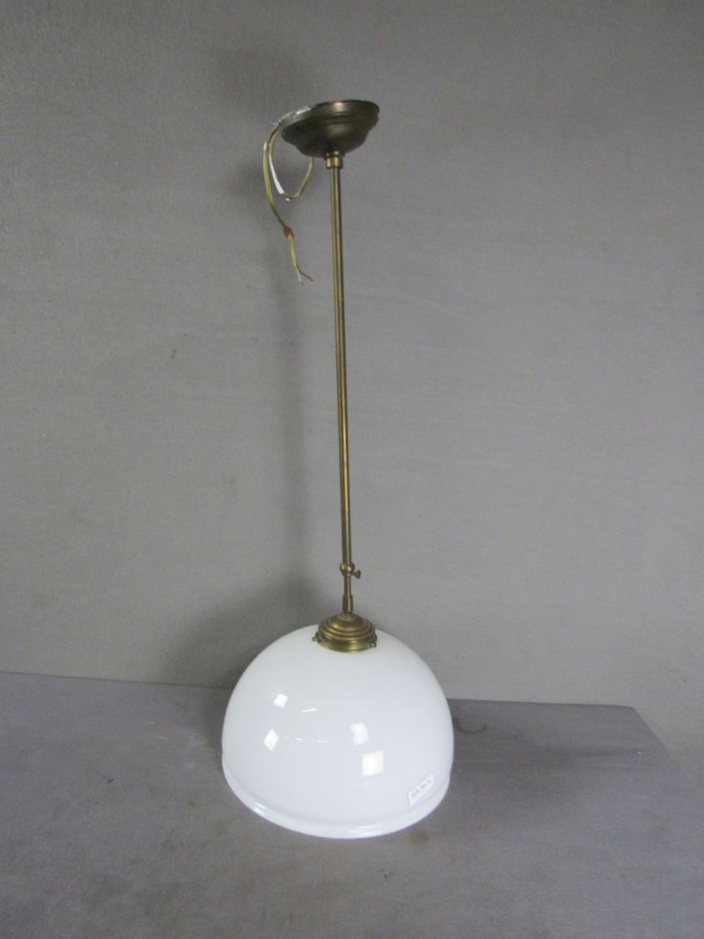 Deckenlampe höhenverstellbar in Art Deco Messing 92cm hoch