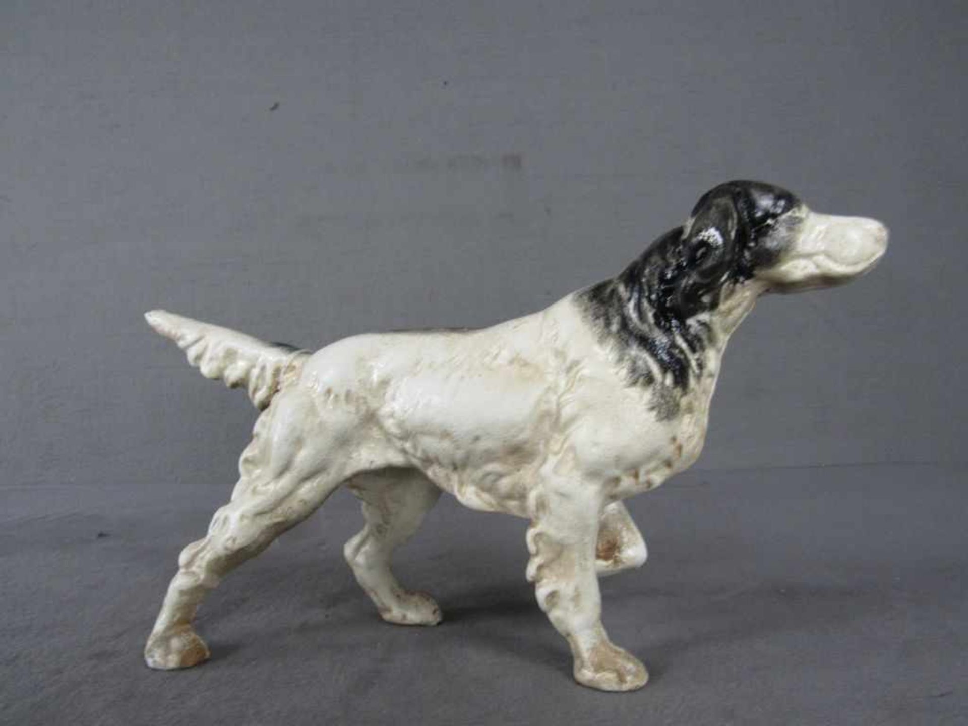 Skulptur Gusseisen Jagdhund L:36cm