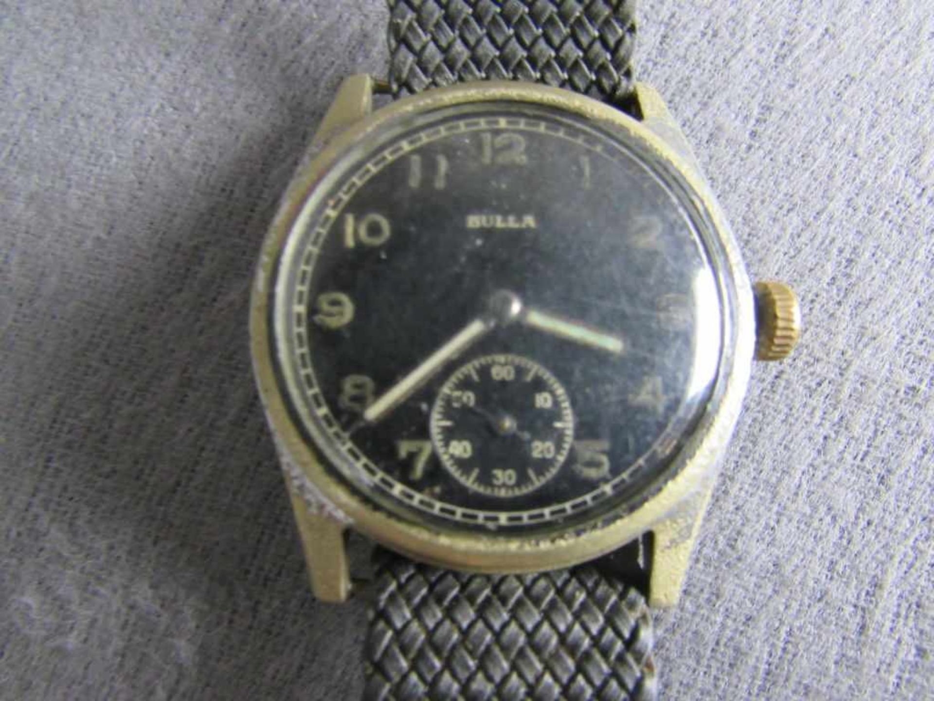 Armbanduhr wohl Wehrmacht 2.Wk Hersteller Bulla Leuchtziffern - Bild 2 aus 3