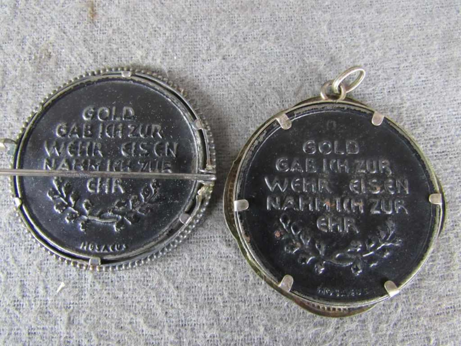 1 WK 2 Medaillen Broschen 100% original Eiserne Zeit - Bild 2 aus 2