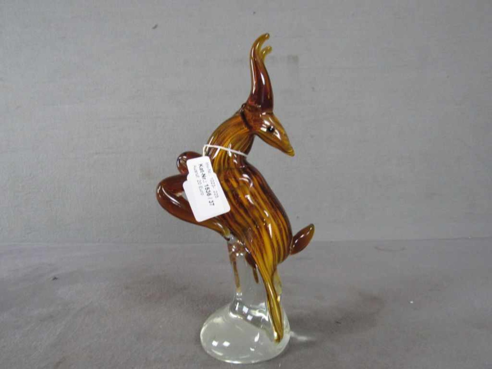 Glasskulptur wohl Murano, farbenfroh hier Steinbock H:26cm