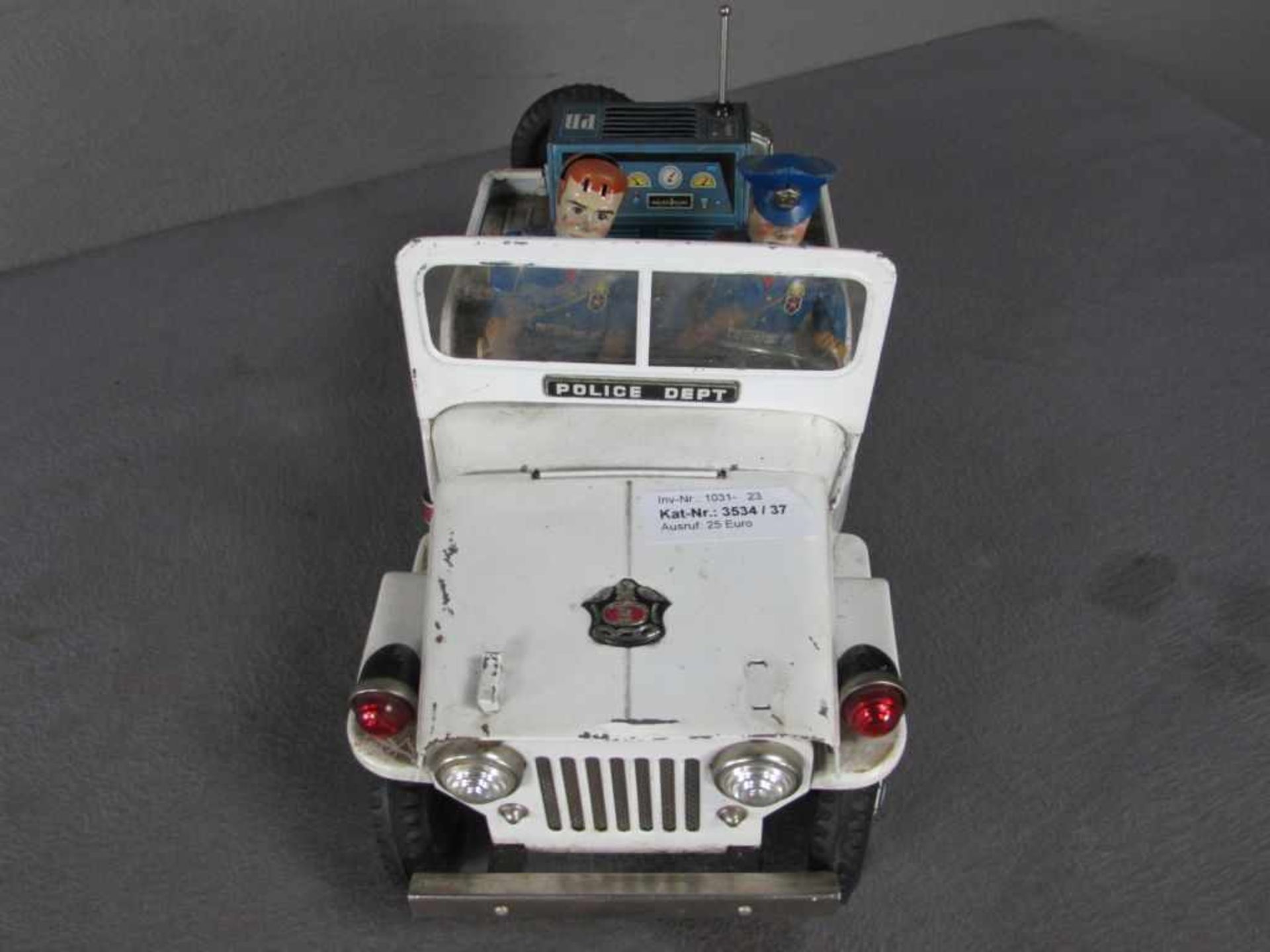 Blechspielzeug Militär Jeep Patrol NR 3 USA batteriebetrieben 35cm lang - Bild 2 aus 2