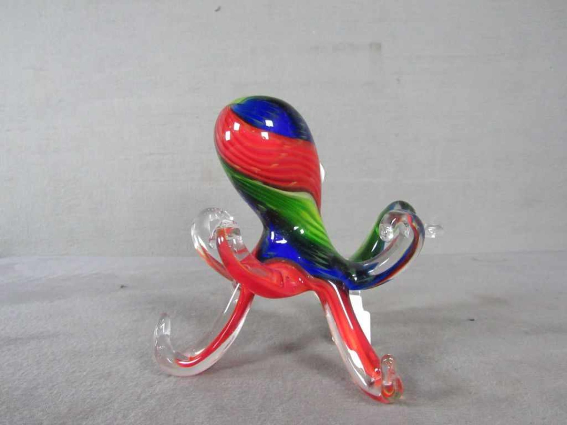 Glasskulptur wohl Murano, farbenfroh hier Krake H:18cm - Bild 2 aus 2