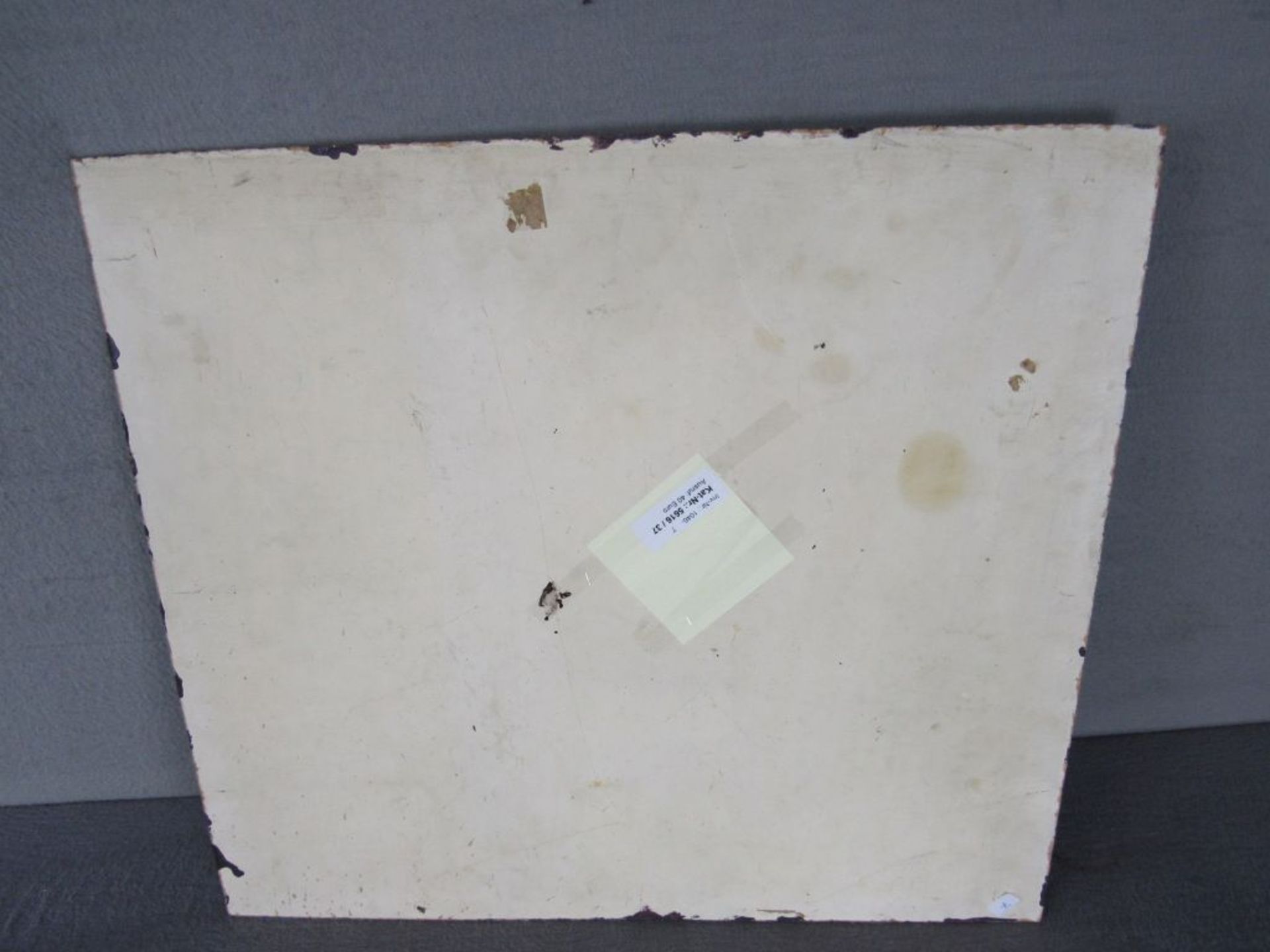 Öl auf Pappe 49x43cm undeutlich signiert und datiert "Landarbeiter auf dem Weg zur Vesper" - Bild 3 aus 3